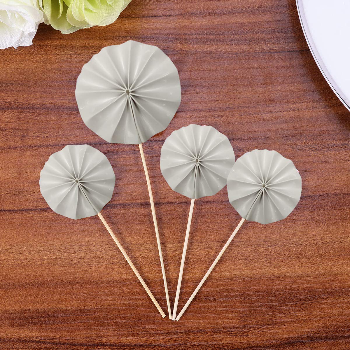 AMFIN® Fan Cupcake Cake Toppers - White 1