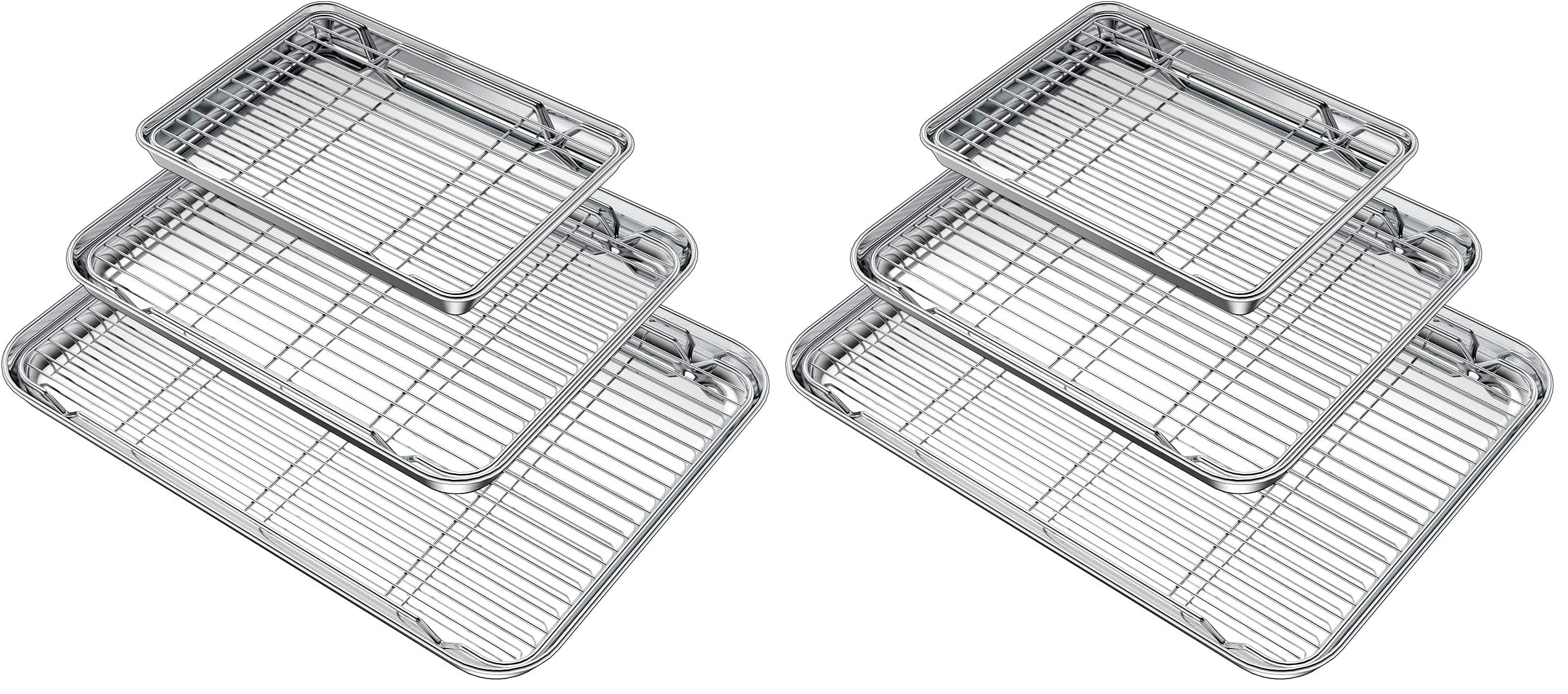 Wildone Baking Sheet Set - 3 Pans + 3 Racks -8 Wildone Baking Sheet Set - 3 Pans + 3 Racks -8