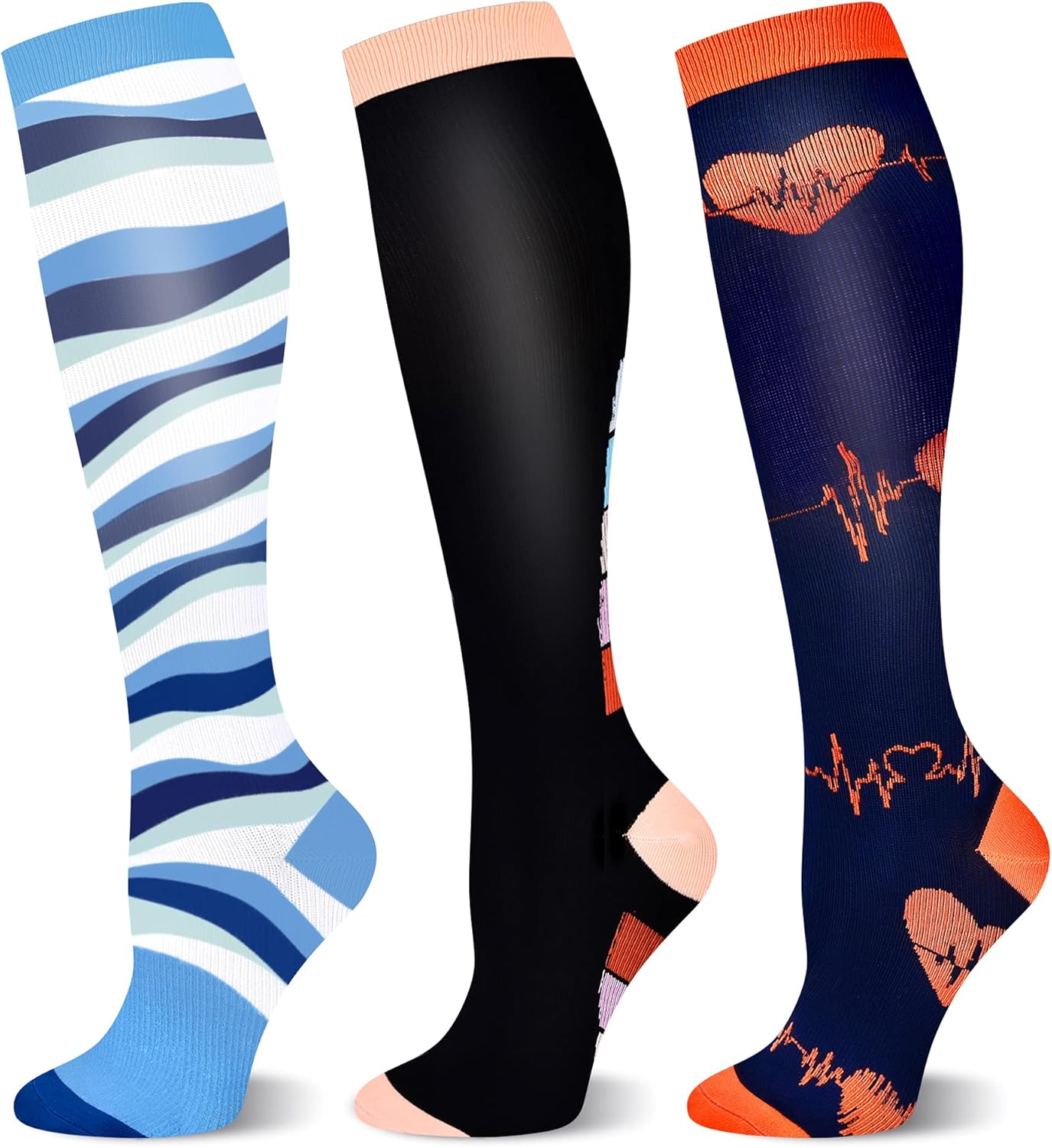 Compression Socks for Women CirculationKnee High Medical Cute Fun