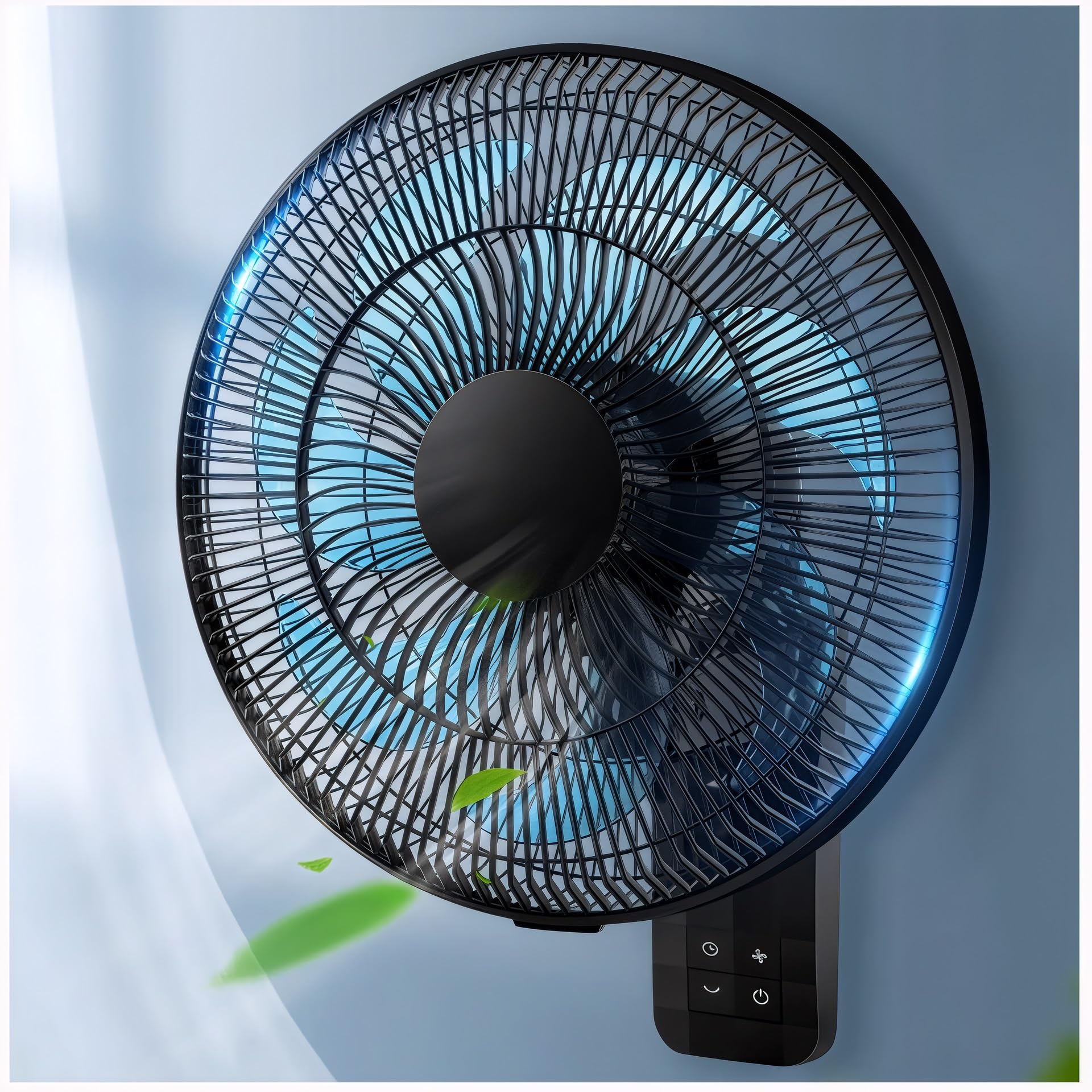 Ventilateur mural intelligent oscillant à 120 degrés avec télécommande