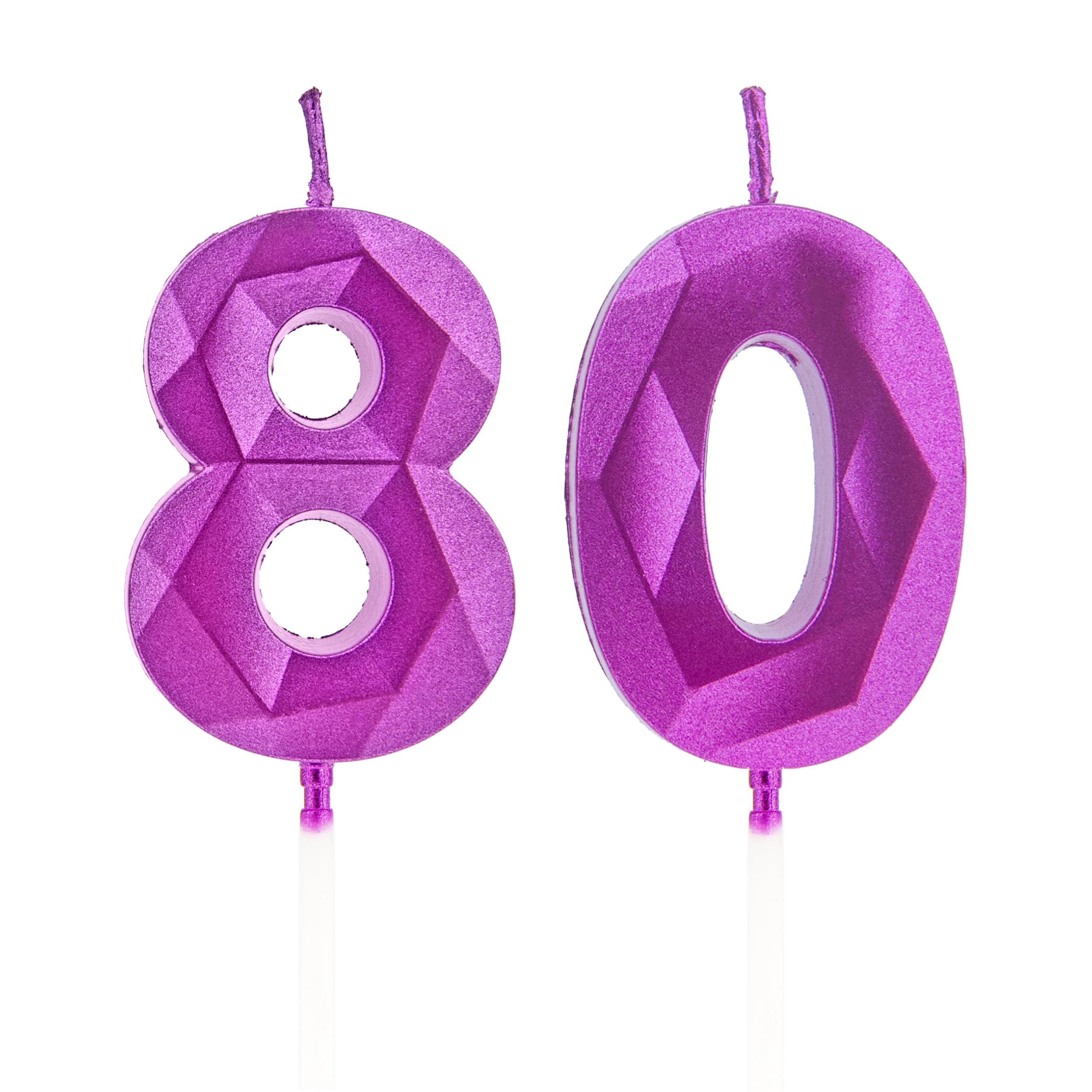 DTXLX Purple Number 80 Birthday Candles Cake Decoration