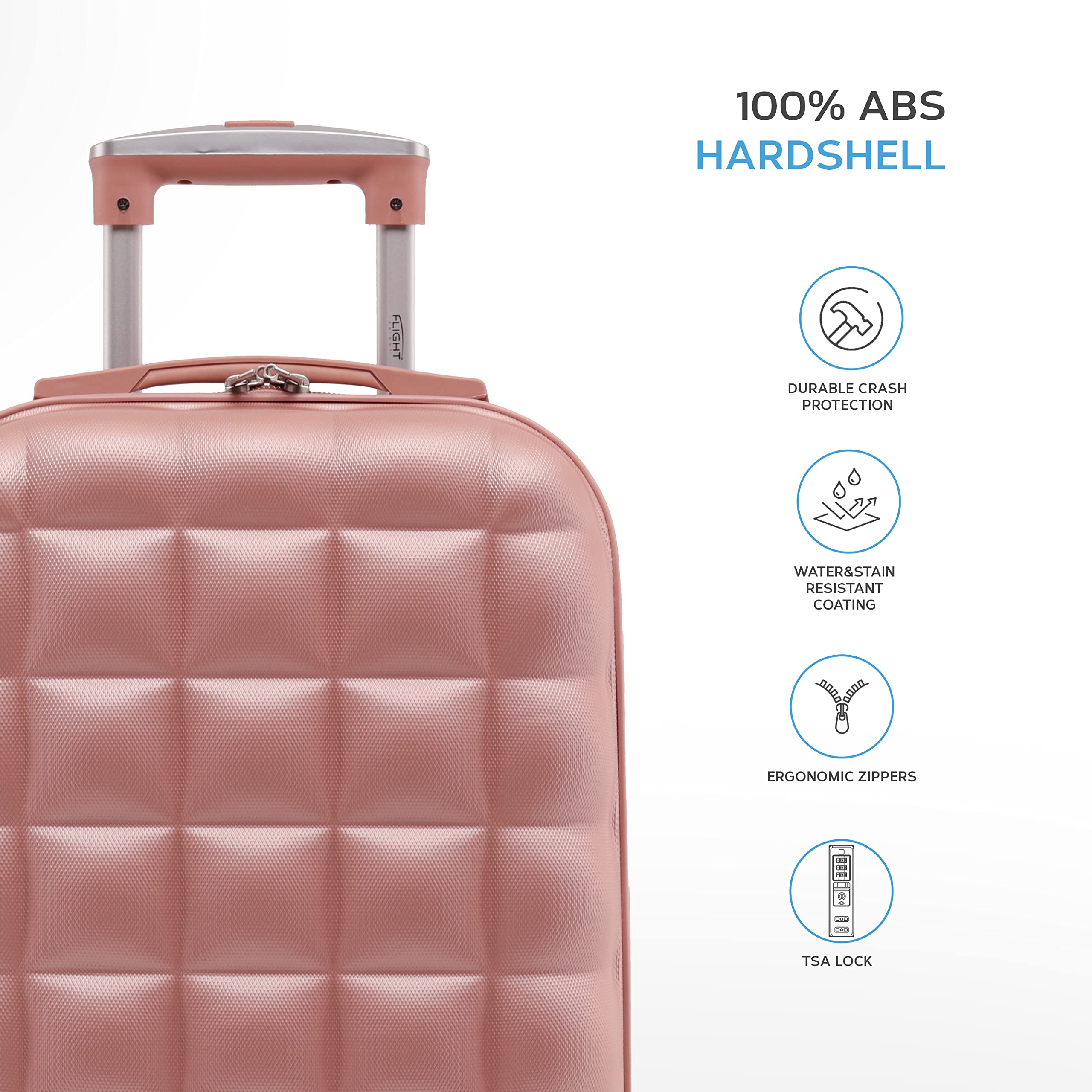 Flight Knight Bubble Suitcase Ryanair easyJet Jet2 Approved 8 Wheel Hardcase Suitcases Cabin or Medium & Large Check-in Sizes