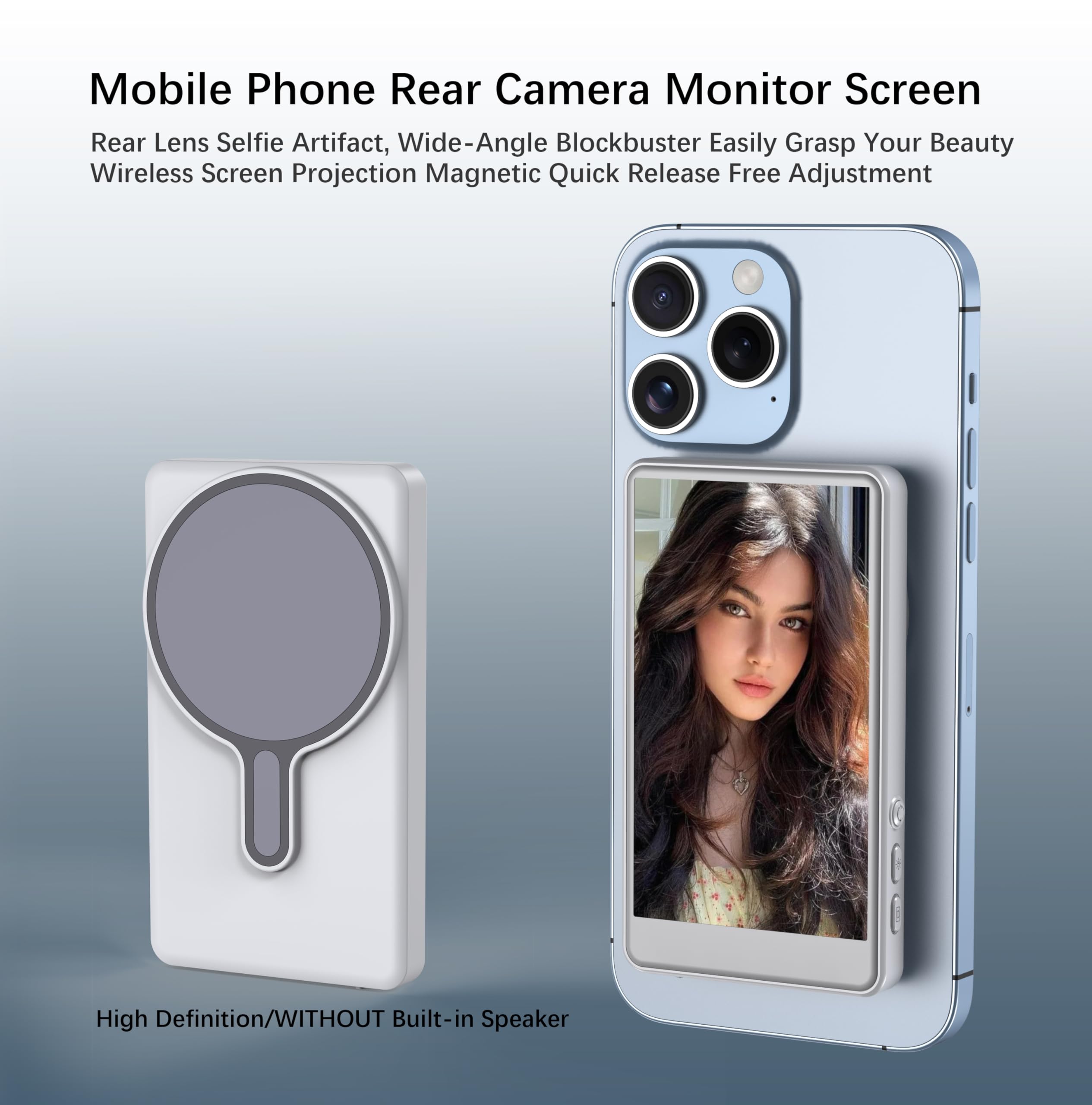 Magnetischer Selfie-Monitor Für Smartphones - 1080P Vlog Bildschirm Mit Bluetooth-Fernbedienung