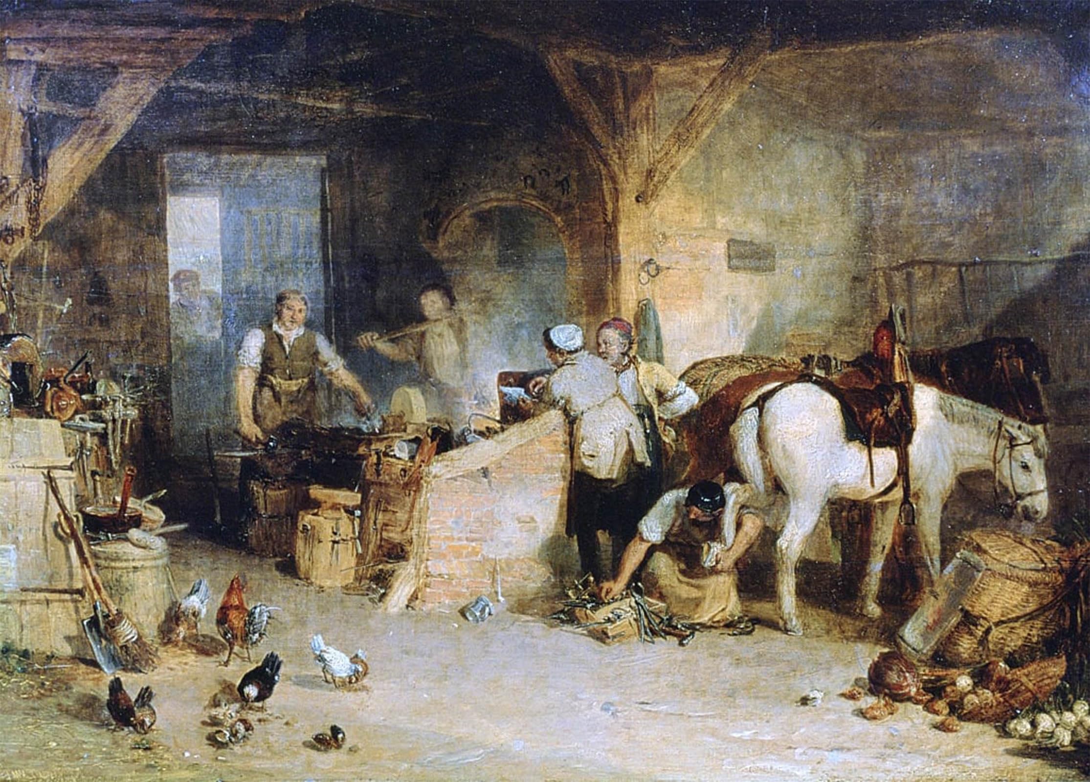 Serendipitp No Frame Vintage Wall Art Canvas Nordic Poster Canvas Print Picture A Country Blacksmith Disputing Upon The Price By Mallord William Turner Wall Art Poster For Home Decor 60X90cm