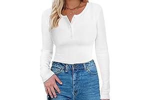 Comfortable and Casual Women's Long Sleeve Henley Shirts