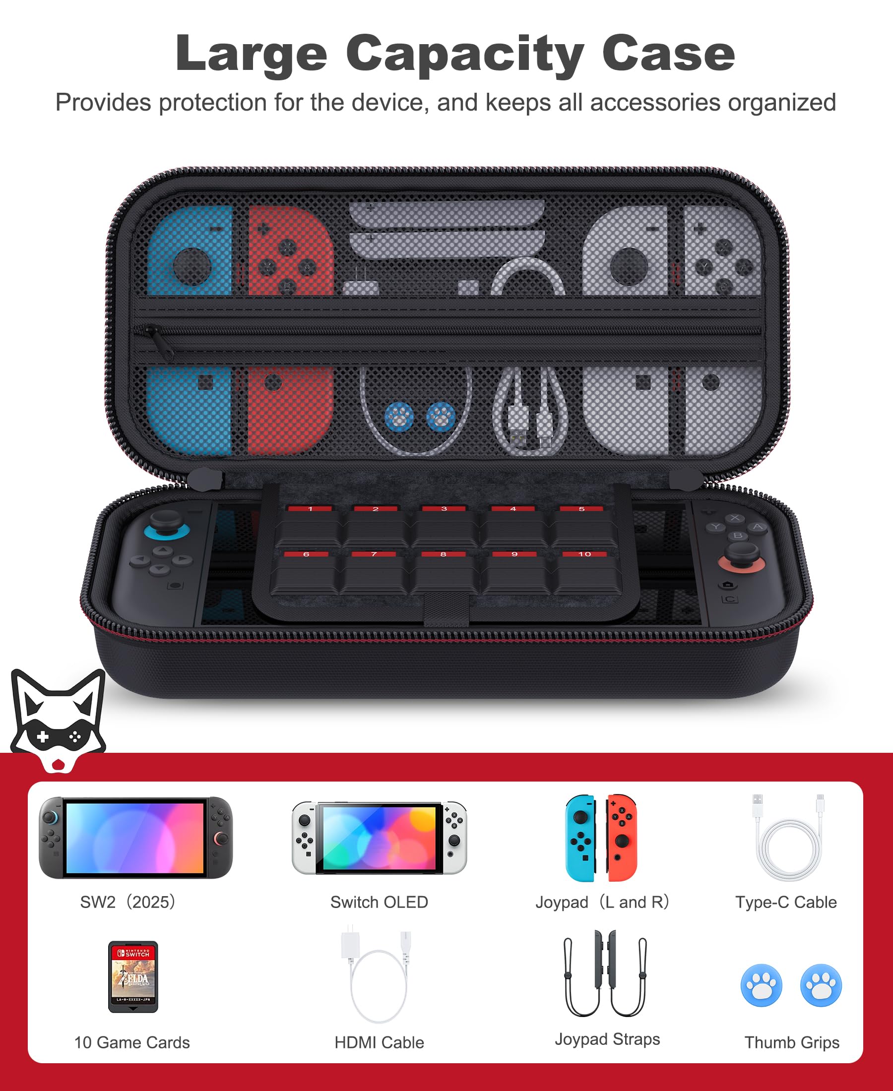 Amazon.com: AXYBCOOL Switch 2 Case Compatible with Nintendo Switch