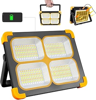 Rechargeable LED Work Solar Light 100W 348Leds Portable Work Light 10000LM Magnetic Base Waterproof Battery Powered Worklight 10000mAh for Job Site Car Repairing Emergency Lighting Hurricane