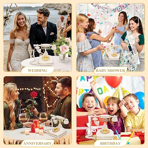 Miniatura 7 de UKBW Libro de invitados de audio, teléfono de audio, libro de invitados de audio estilo retro vintage para bodas, fiestas de cumpleaños, aniversario