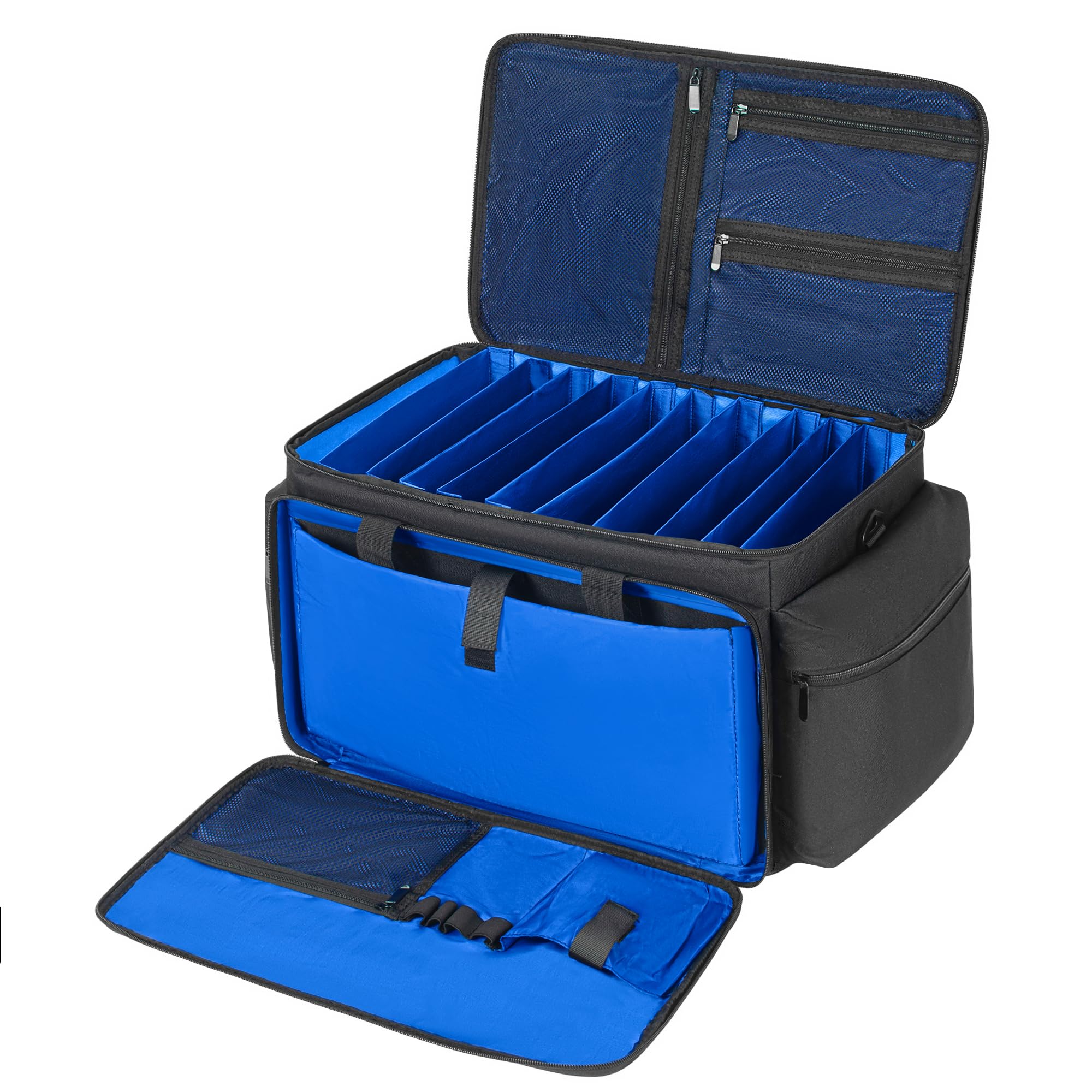 AKOZLIN Borsa per file per cavi con divisori staccabili DJ Gig Bag organizer per laptop, attrezzatura da DJ, accessori per apparecchiature musicali