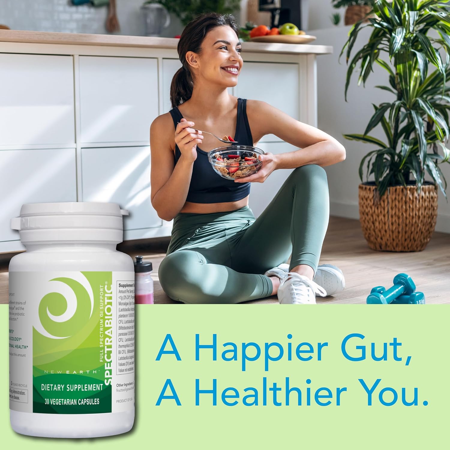 New Earth Spectrabiotic® - Full Spectrum Probiotic Supplement, 30 ct - Supports Digestion, Nutrient Absorption & Gut-Brain Axis for Vibrant Health