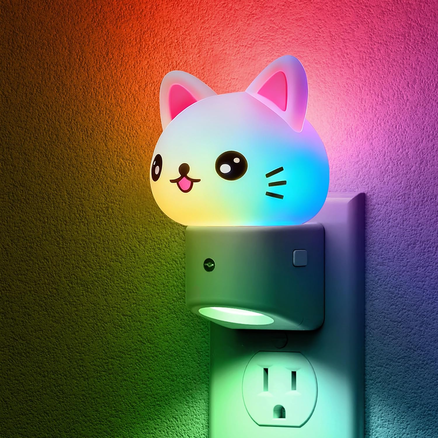 L LOHAS LED Night Light for Kids, 3D Cat Night Light Plug in