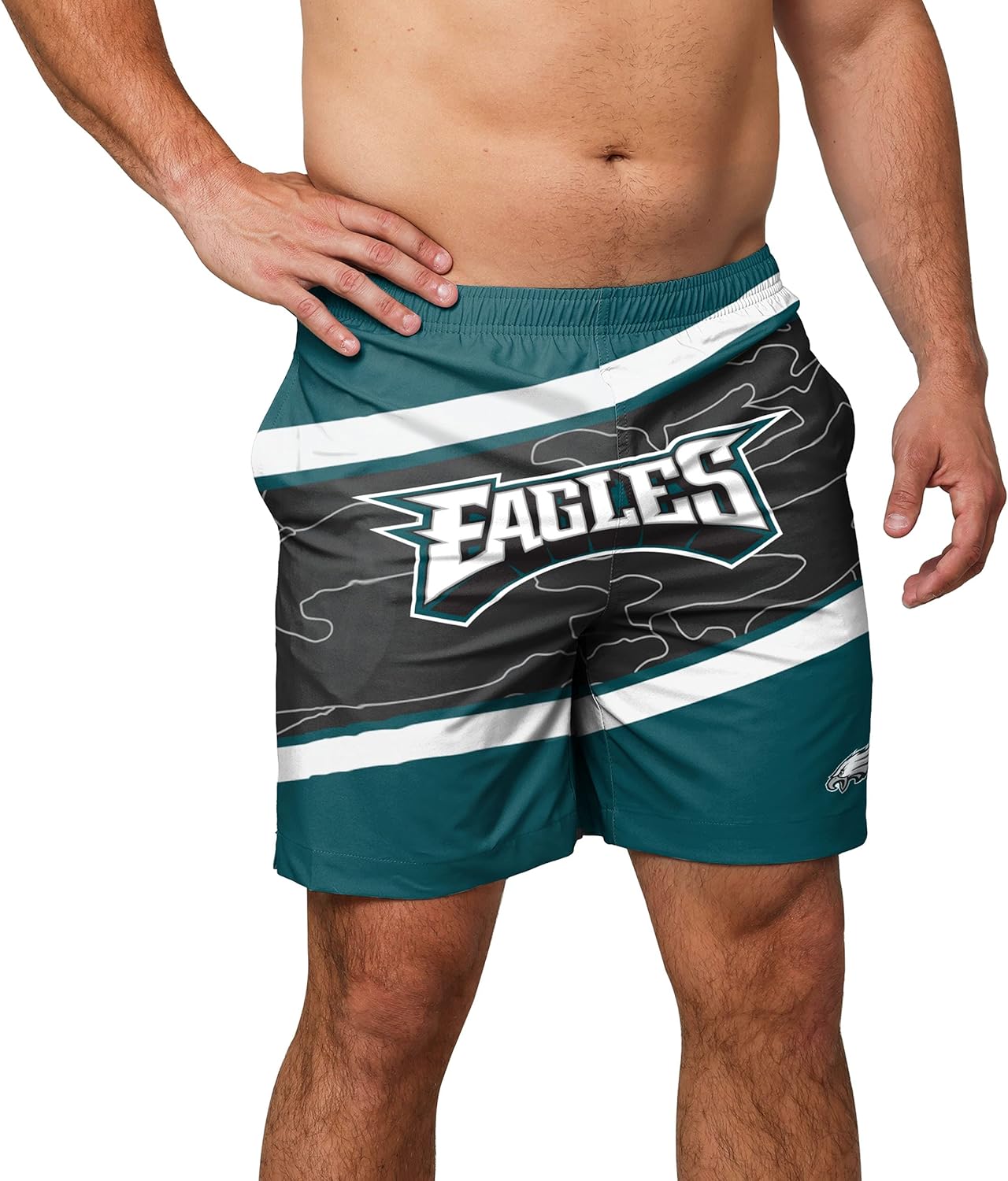 FOCO Men's Big Wordmark Swim Suit Trunks : Sports & Outdoors