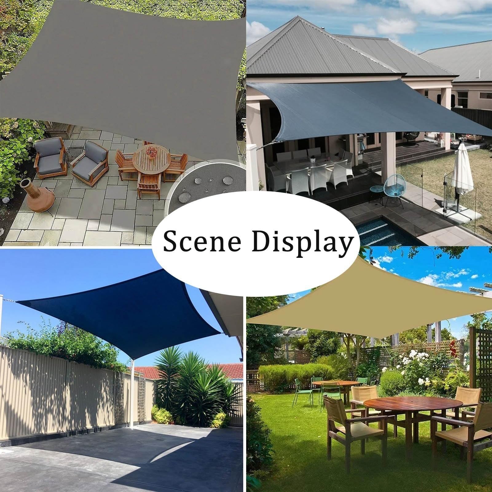 UV-beständiges Sonnensegel für Garten, Pool, Terrasse und Pera, mehrere (Bei 2x), Sonnenschutz und einfache Installation