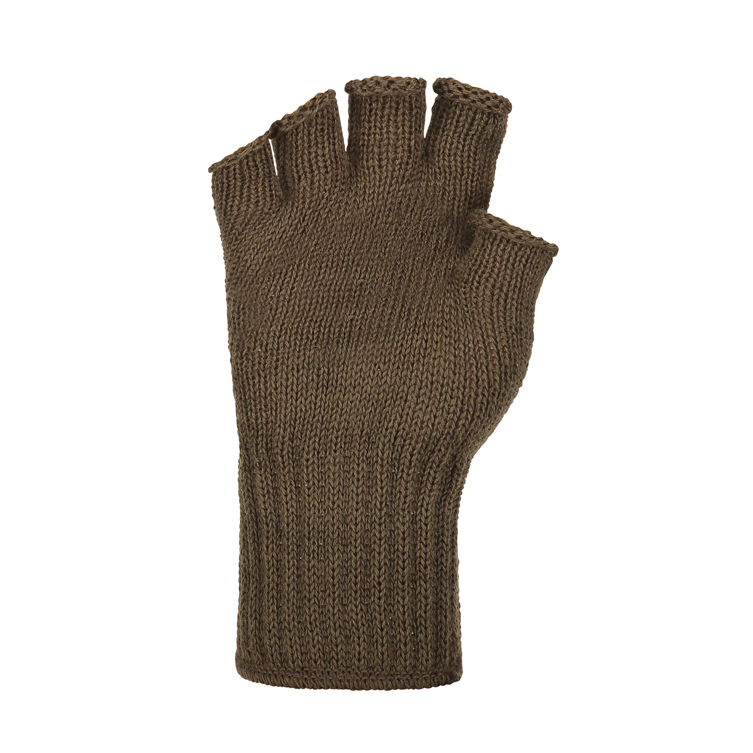 GI Wool Fingerless Gloves, Half Finger Outdoor Tactical Glove Insert for Hunting & Hiking, MADE IN USA