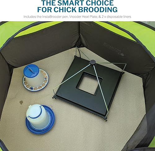 Miniatura 6 de Incubator Warehouse Insta Brooder con placa calefactora Vrooder - Corralito desplegable de pollo con parte superior de malla extraíble - Pluma de