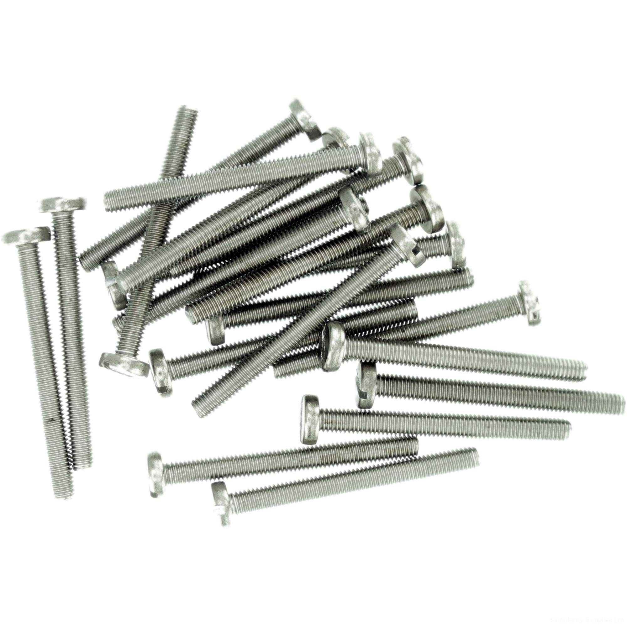 Singularity Supplies M6 (6Mm X 14Mm) Slot Pan Machine Screw (Bolt) - Stainless Steel (A2) (Pack Of 20)