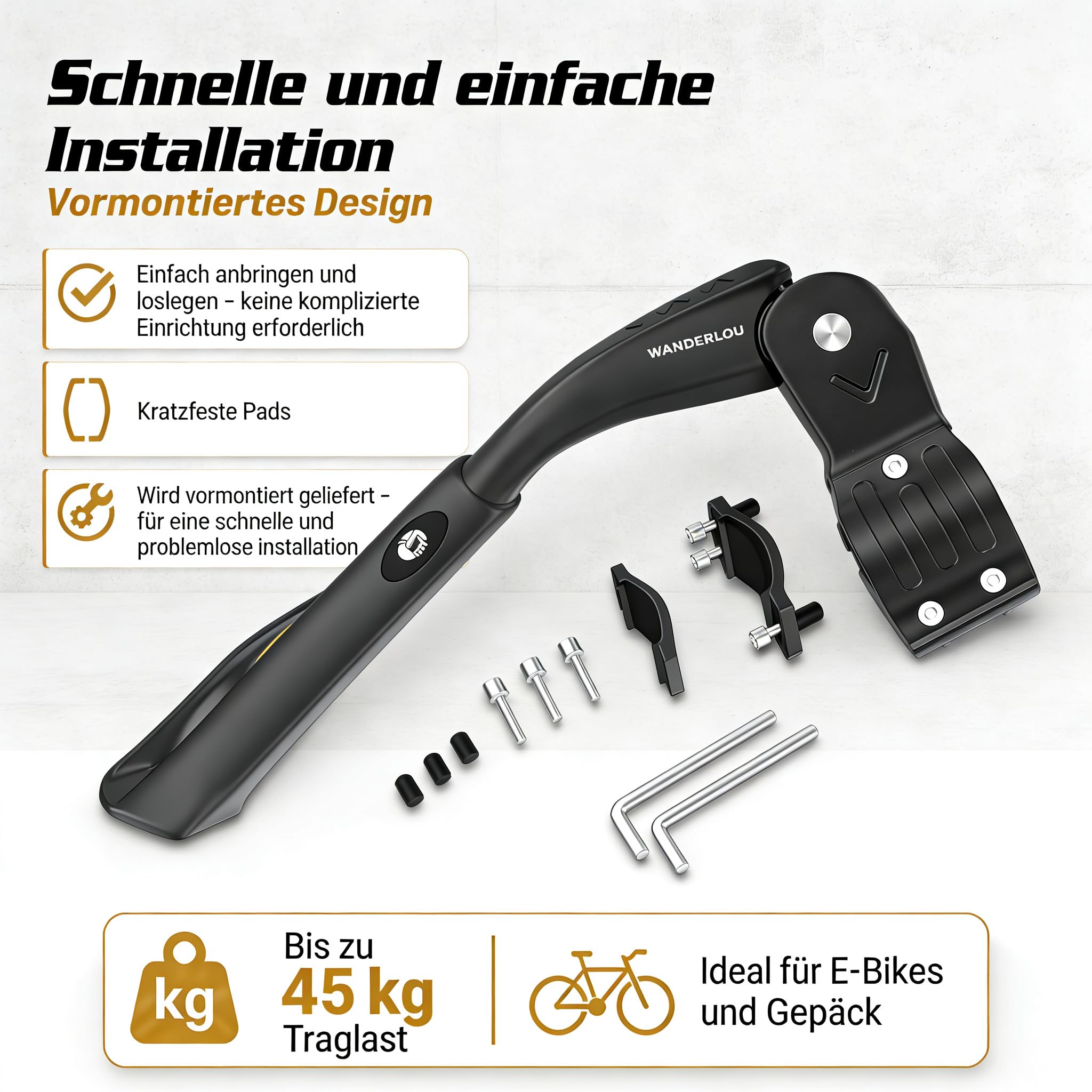 Cavalletto per bicicletta 24-29 pollici Professional Extra Stabile 45 Kg+ | Cavalletto per mountain bike/E-Bike/Citybike | Supporto per bicicletta con costruzione antiscivolo e robusta |