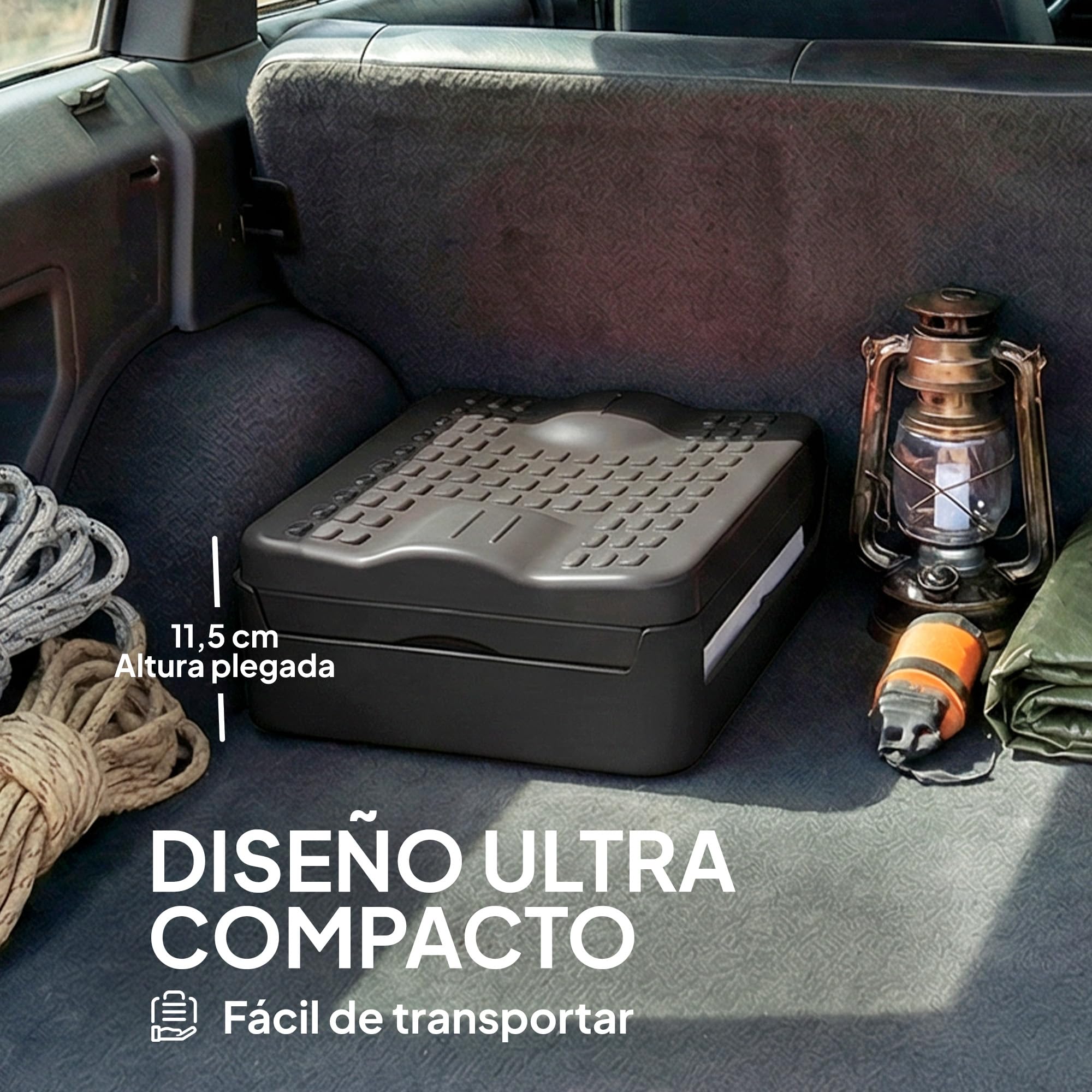 Outsunny Inodoro Portátil, WC Portátil de PP con 12 Paquetes de Agente Solidificante y 12 Bolsas, Carga 100 kg, Inodoro Plegable para Exterior, Camping, Acampar, Senderismo, 34x29x30 cm, Gris Oscuro