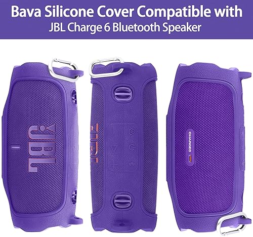 Miniatura 77 de Funda de silicona compatible con JBL Charge 5 portátil impermeable Bluetooth altavoz (funda de silicona negra) Negro cubierta,azul
