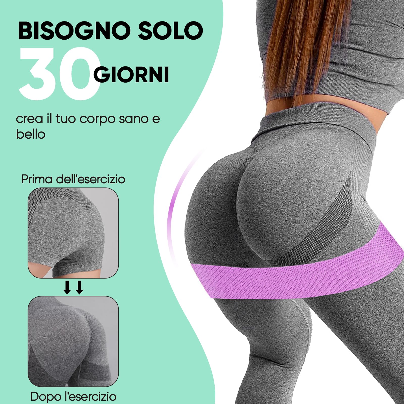 Suright Elastici Fitness, Fasce Elastico Palestra in Tessuto con 3 Livelli di Resistenza, Bande Elastiche Fitness Antiscivoli per Fitness, Esercizi Glutei, Pilates, Yoga, Palestra