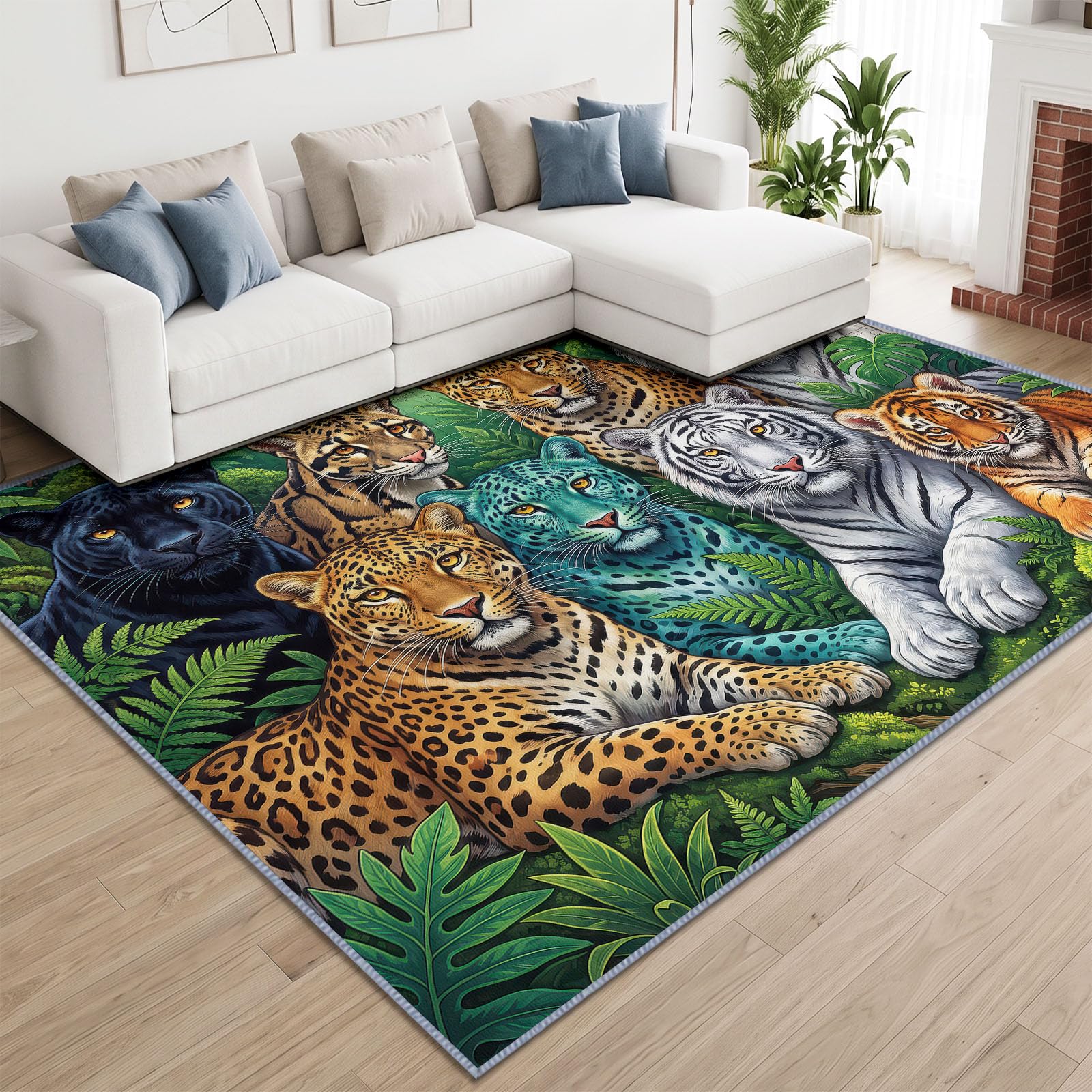 Dywan z motywem dzikiej przyrody, można prać w pralce, 160 x 230 cm