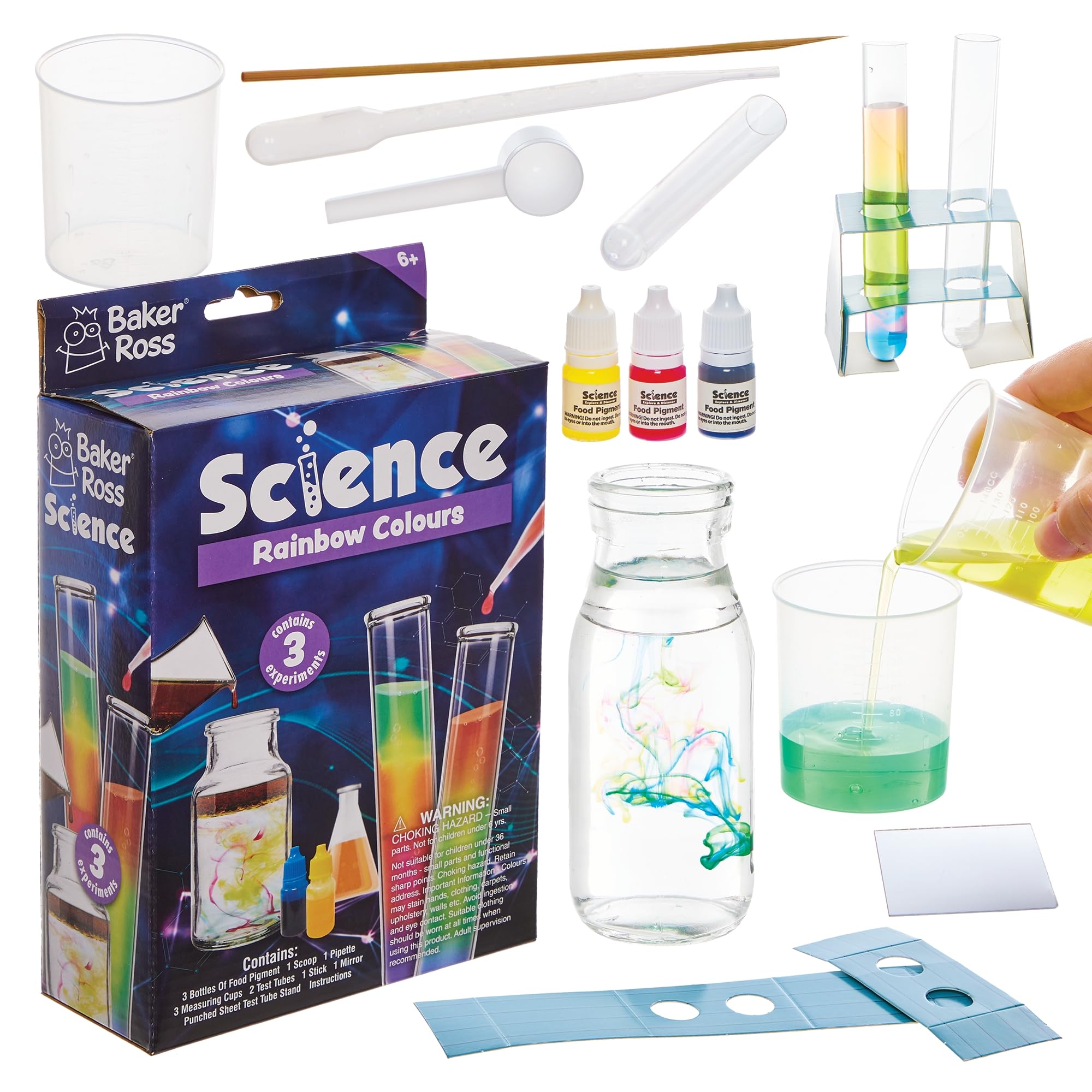 Baker Ross FN520 Rainbow Colours Science Kit - 1 Kit, STEM, Science, Maths and Learning Aids for Kids and Schools