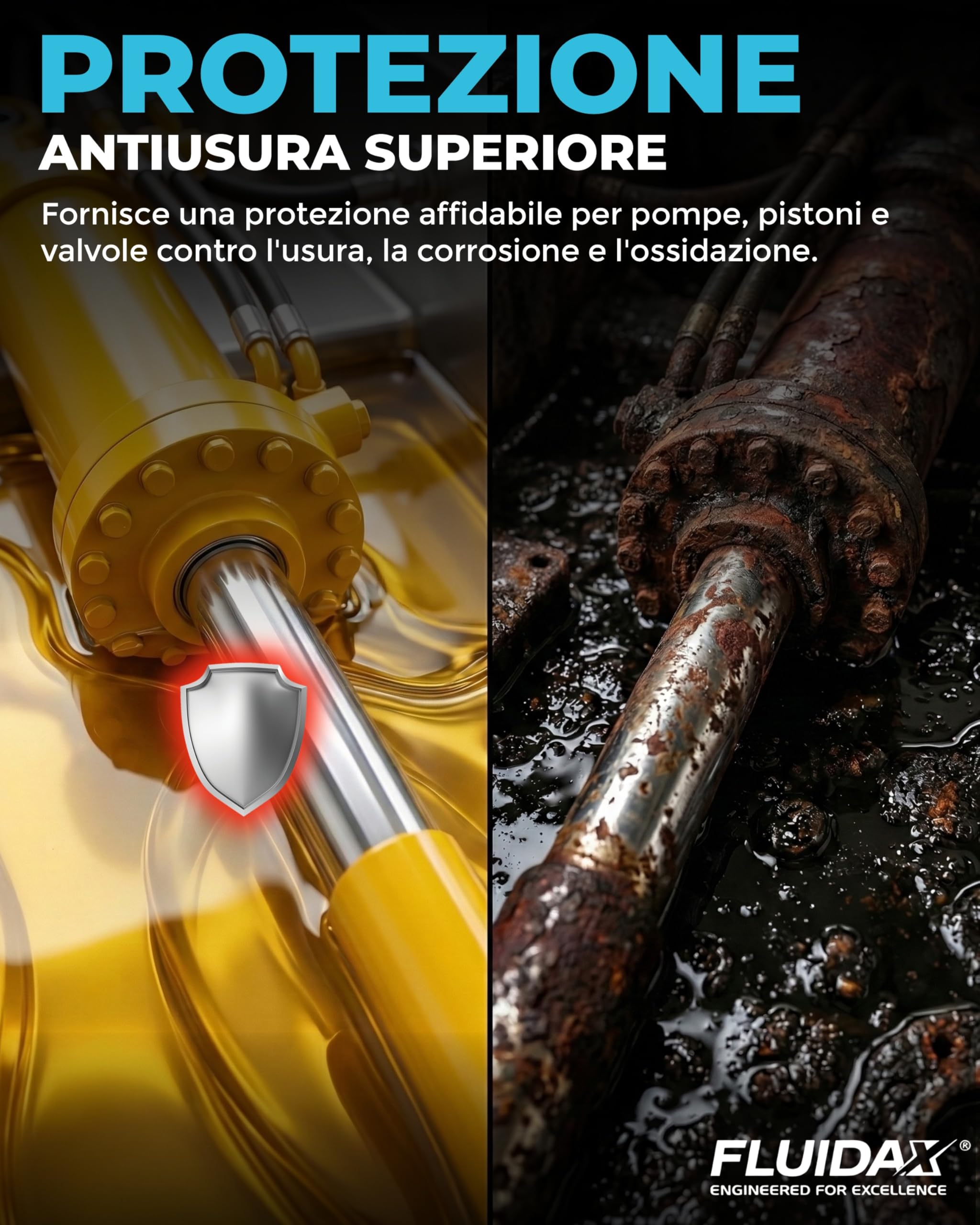 Olio Idraulico ISO VG 32 – Lubrificante Minerale, Antiusura - Antiruggine - Antischiuma per Impianti Idraulici, Muletti e Macchine Industriali – 1 Litro ISO HM - DIN 51524-51525