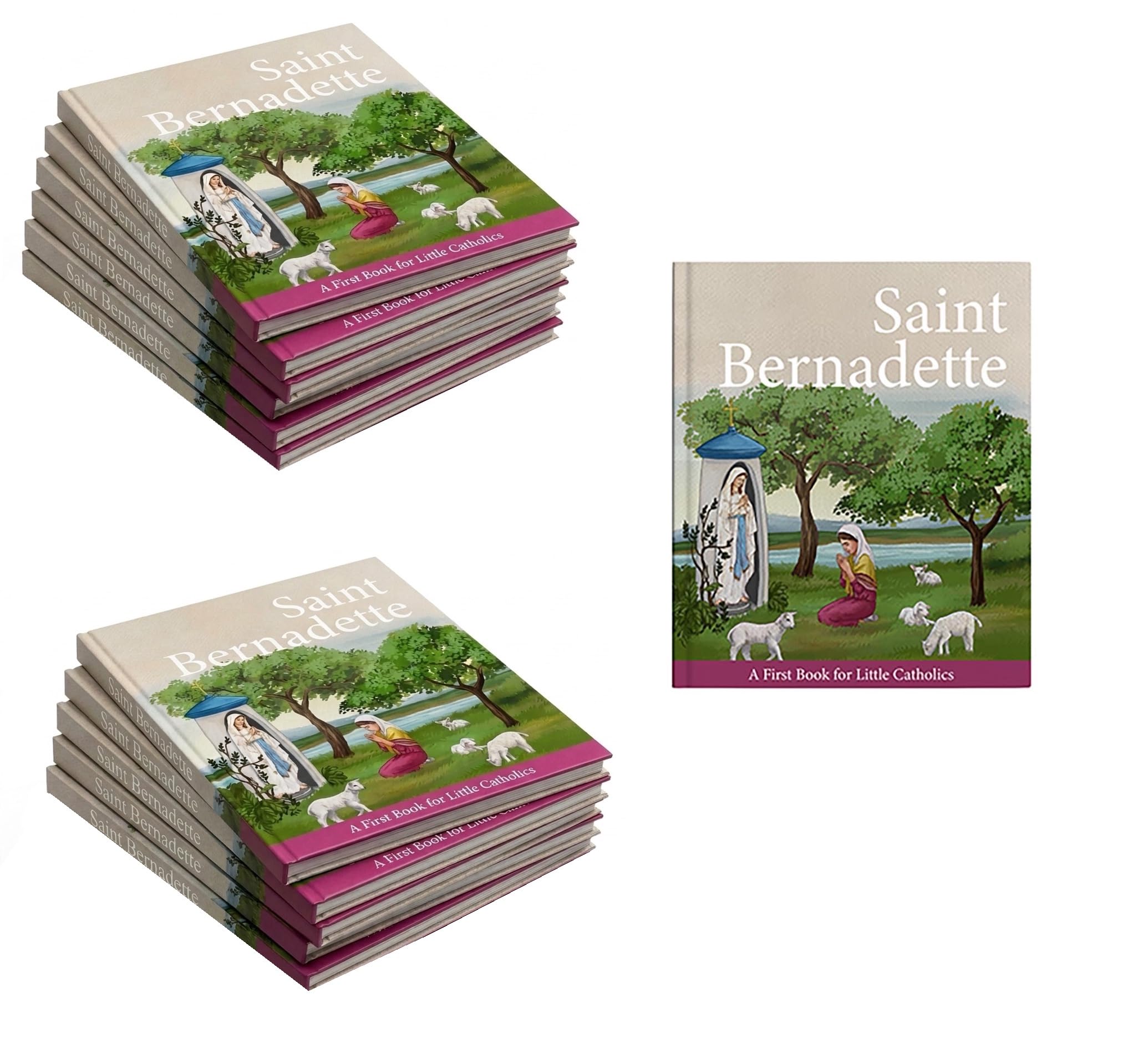 Little Catholics - Libri con copertina rigida per bambini, confezione da 12, motivo: San Bernadetto
