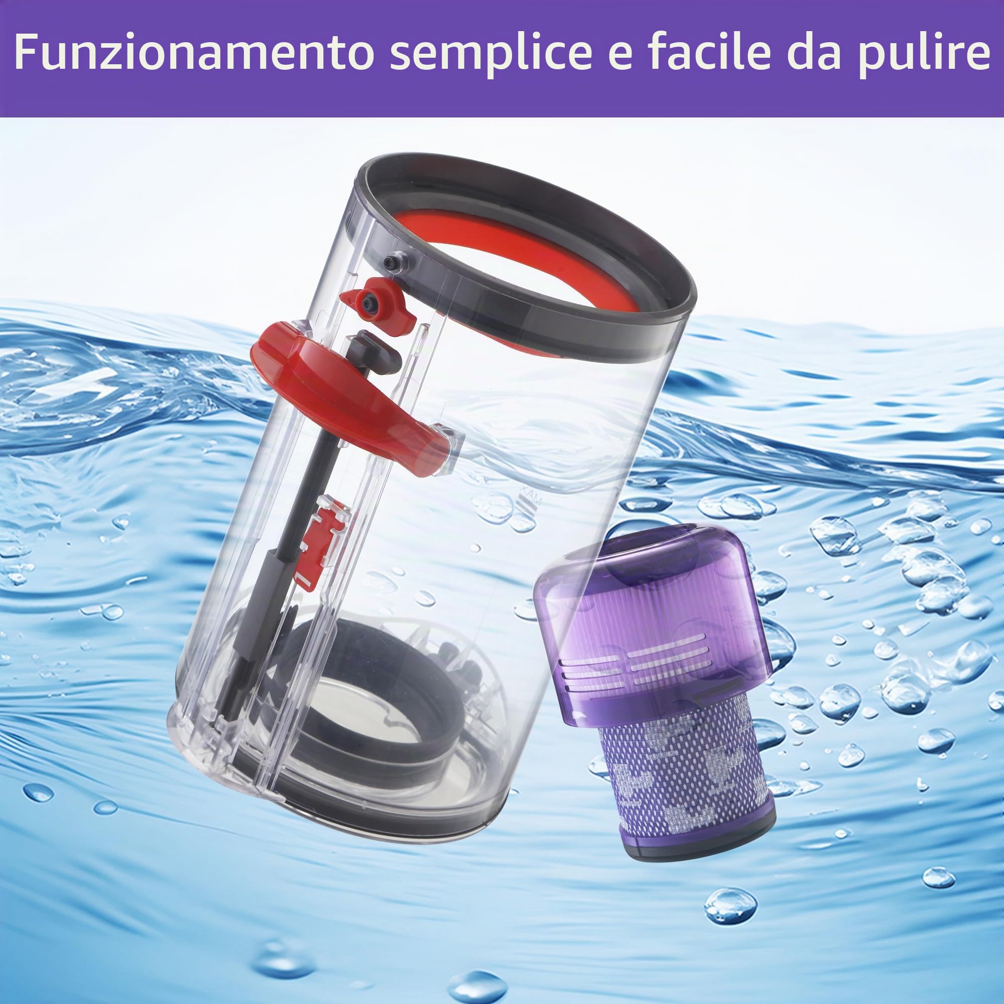 Contenitore Serbatoio Per Dyson V11 Ricambi V15 SV14 SV15 SV17 SV22 Polvere Raccogli Filtri Filtro, Contenitori Cilindro Pattumiera Accessori Ricambi per Dyson No.970050-01 e 965443-01