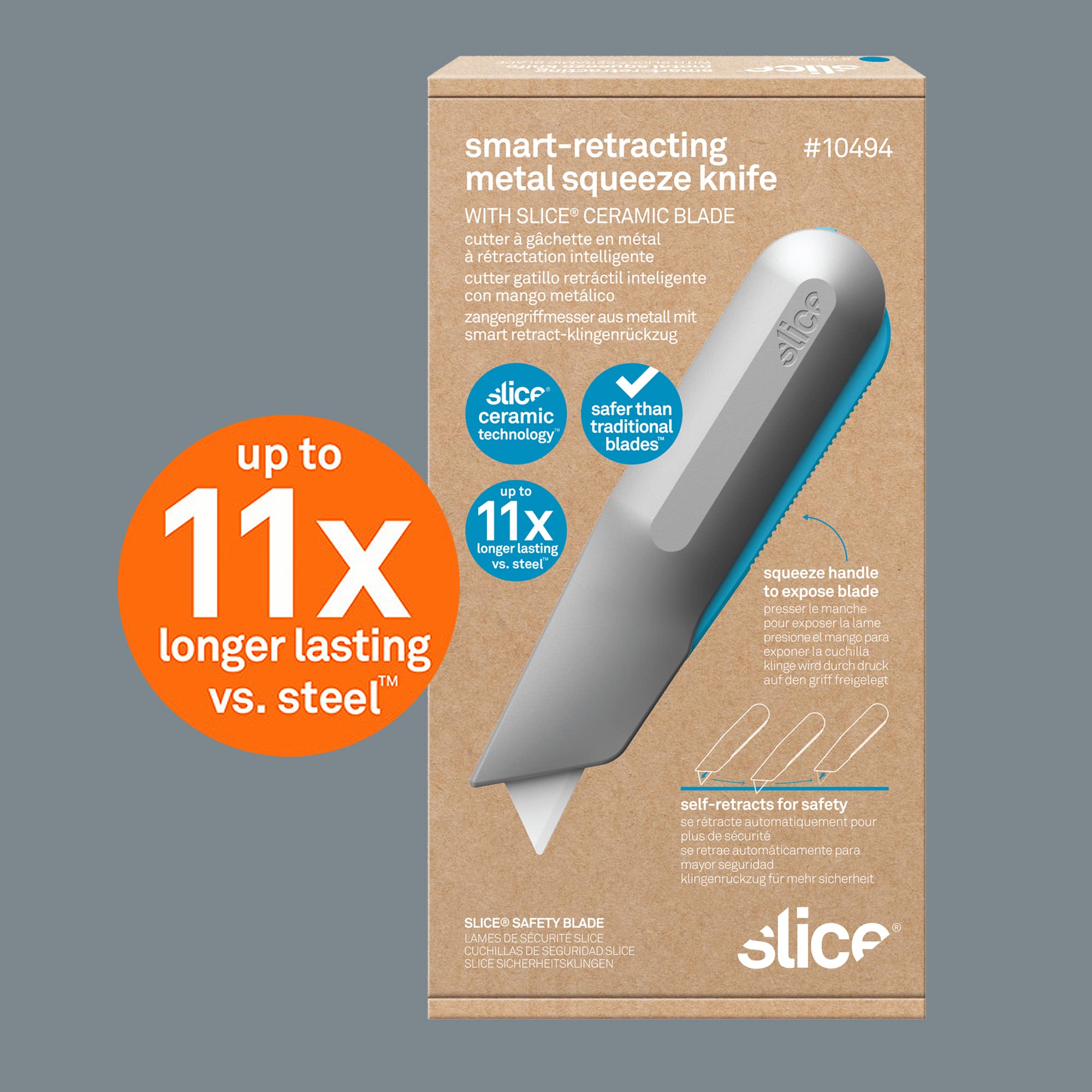 slice メタルハンドルユーティリティナイフ 10個セット安全カッターナイフ