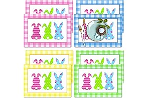 Easter Bunny Placemats Set of 8 Plastic Easter Table Mats Easter Table...
