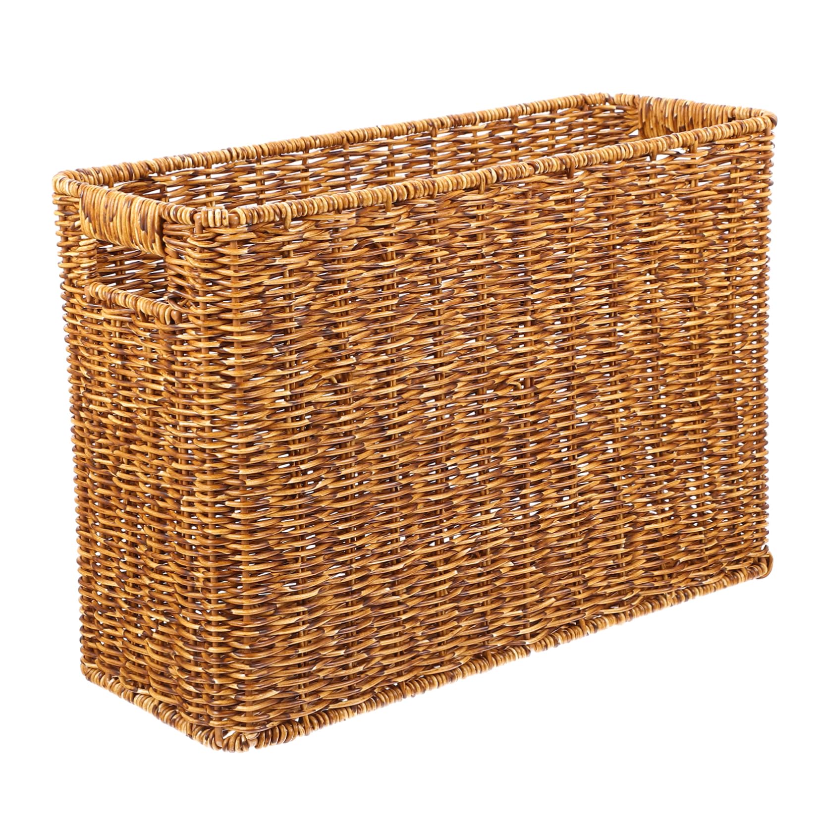 SOLUSTRE Large Woven Storage Basket Brown Home Organizing Basket Multi-Purpose Woven Magazine