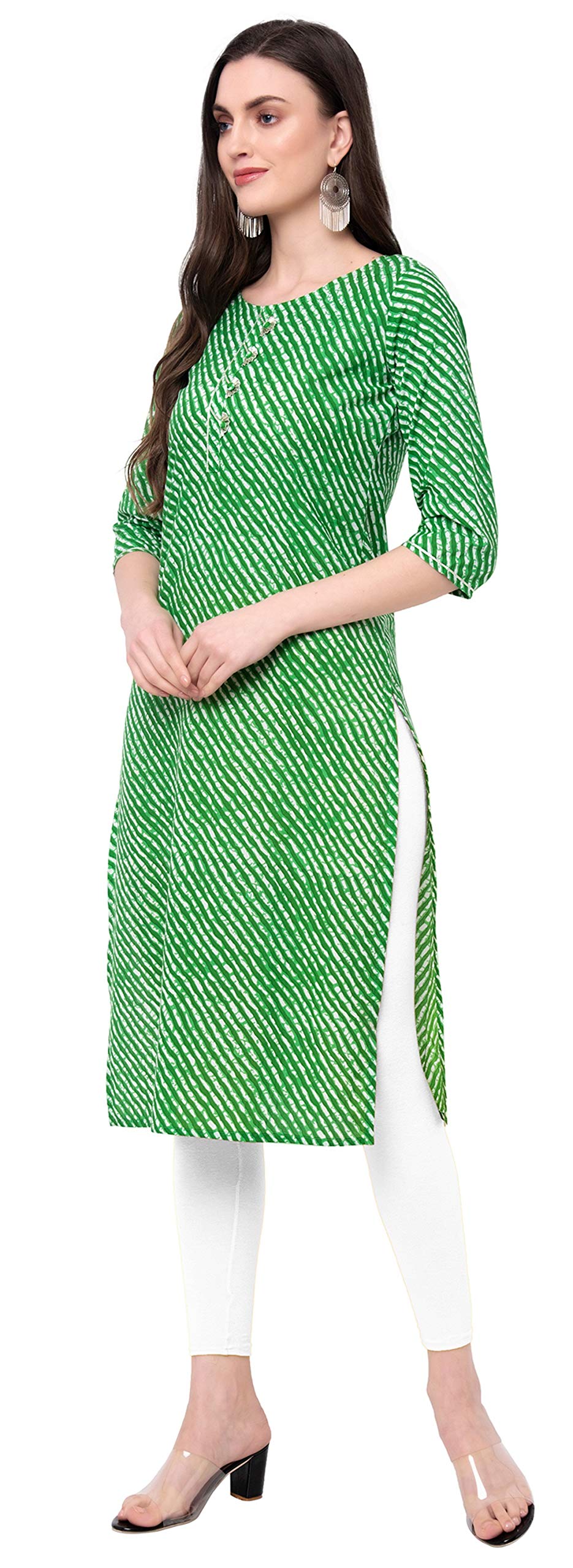 Rytras Women's Cotton Regular Shirt (Ryt161_Green_S)
