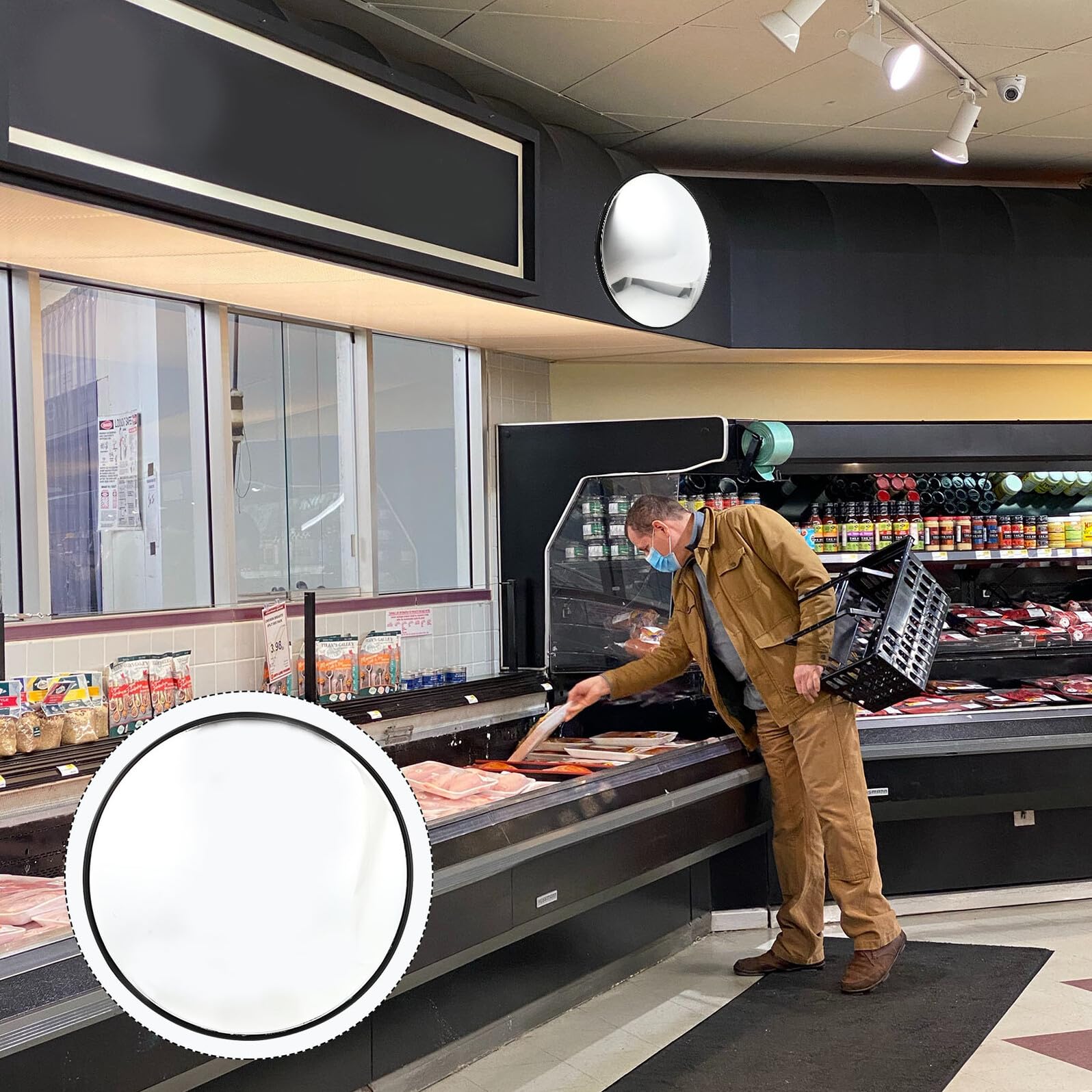 FOMIYES Miroir Convexe de 30 CM Noir en PP et PC Rétroviseur D’Angle Mort pour Sécurité Circulation Miroir de Signalisation Routière pour Garages Parkings et Supermarchés
