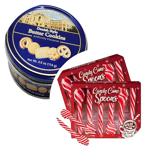 12 latas de galletas de mantequilla de estilo danés de 4 onzas y 2 cucharas de caramelo. El mejor regalo de vacaciones para amigos, toda la familia,