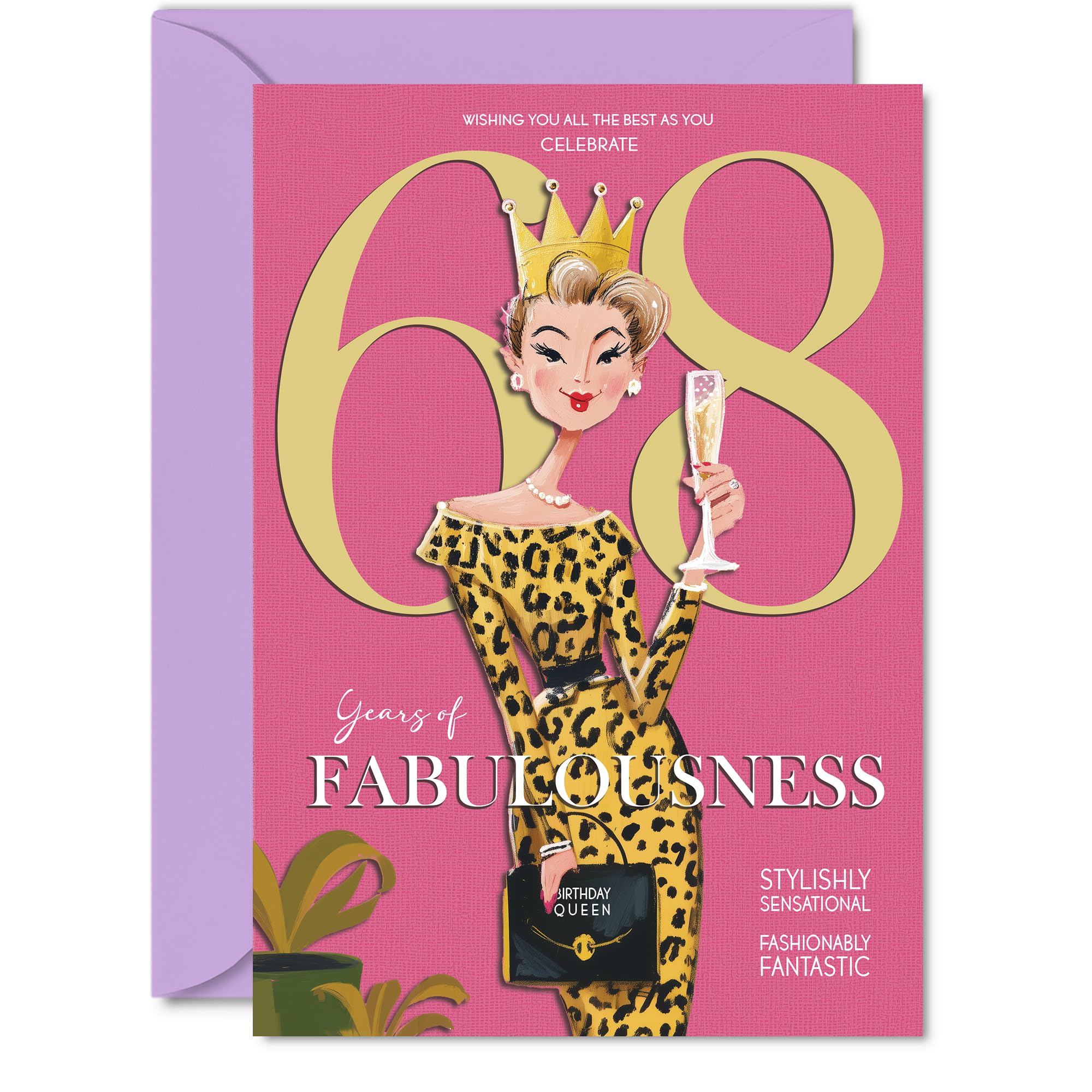 68th Birthday Cards for Women - Years Of Fabulousness - Happy Birthday Card for 68 Year Old Woman Neighbour Wife Auntie Sister, A5 Bday Greeting Cards