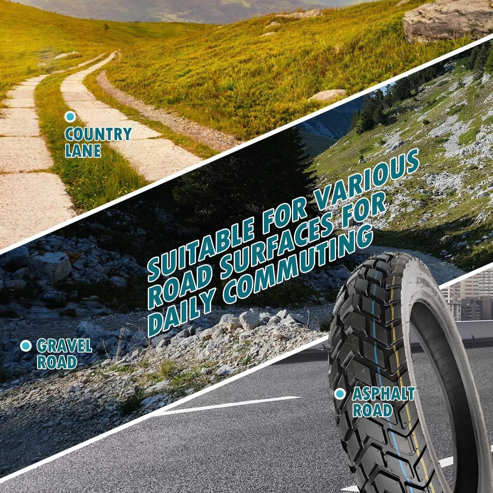 2PC 120/90-18 Opona Motocyklowa 120/90/18 z Profilem Blokowym Off-Road dla Felg 18 Cali z 120 90 18 Tubeless TL Wysoka Przyczepność Wytrzymałość(1本)
