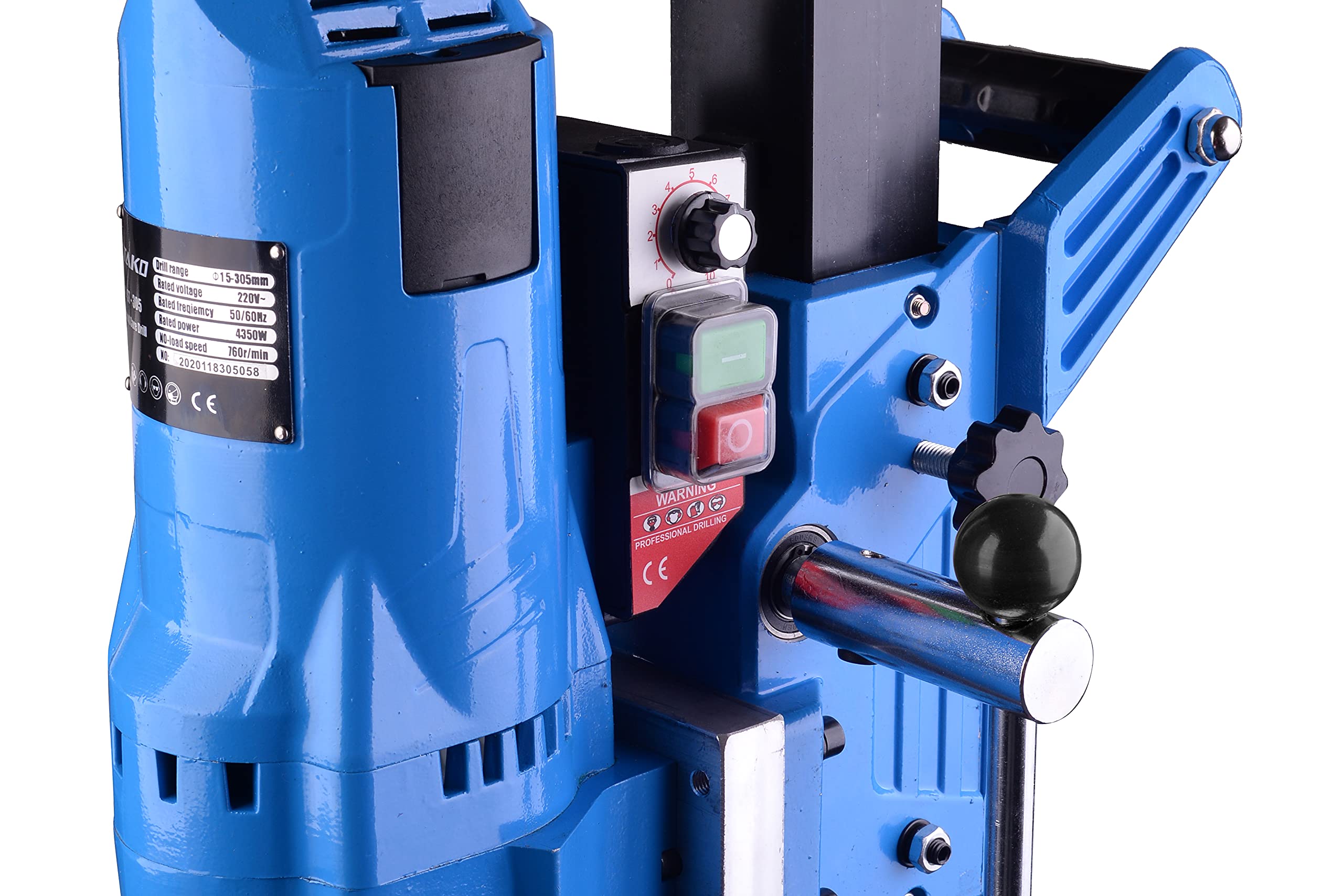 STAKO Max. Ø 305 mm trapano professionale a nucleo con potente motore 4350 – con supporto per trapano nucleare – Punte diamantate per calcestruzzo 0 – 760 giri/min – Unità di perforazione con