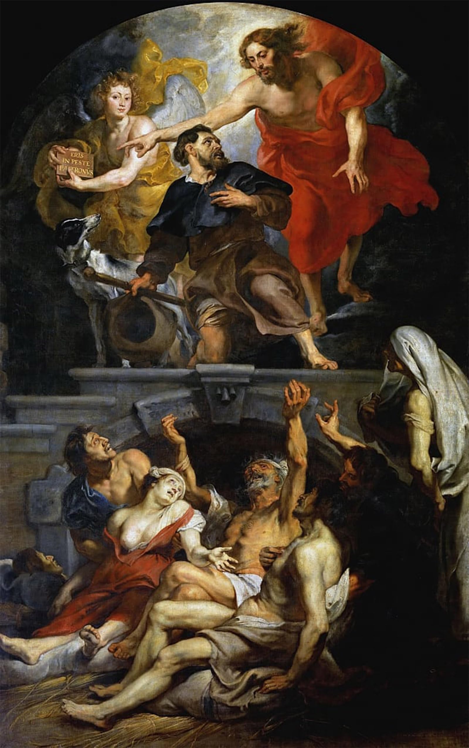 HRJUBWREE Oil Painting Prints on Canvas Painting Picture Christ Appointing Saint Roch As Patron Saint of the Plague Victims by Peter Paul Rubens Artwork Canvas Prints for Home Decor 60x90cm