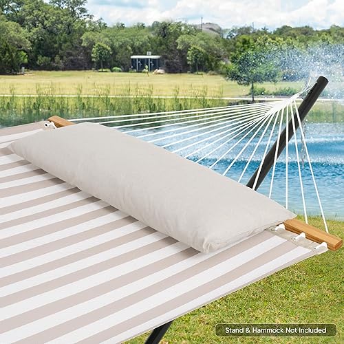 Miniatura 2 de SUNCREAT Almohada de hamaca desmontable extra grande para exteriores con lazos, café