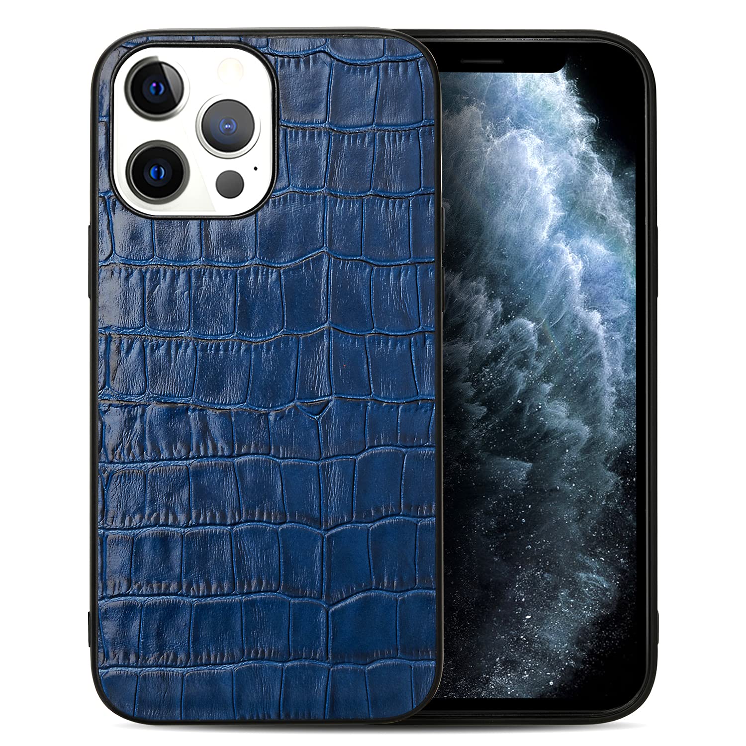Nincyee Custodia In Vera Pelle Per IPhone 11 Pro Max - Motivo Coccodrillo, Copertura Paraurti, Colori: Nero/Rosso/Marrone/Blu - 6