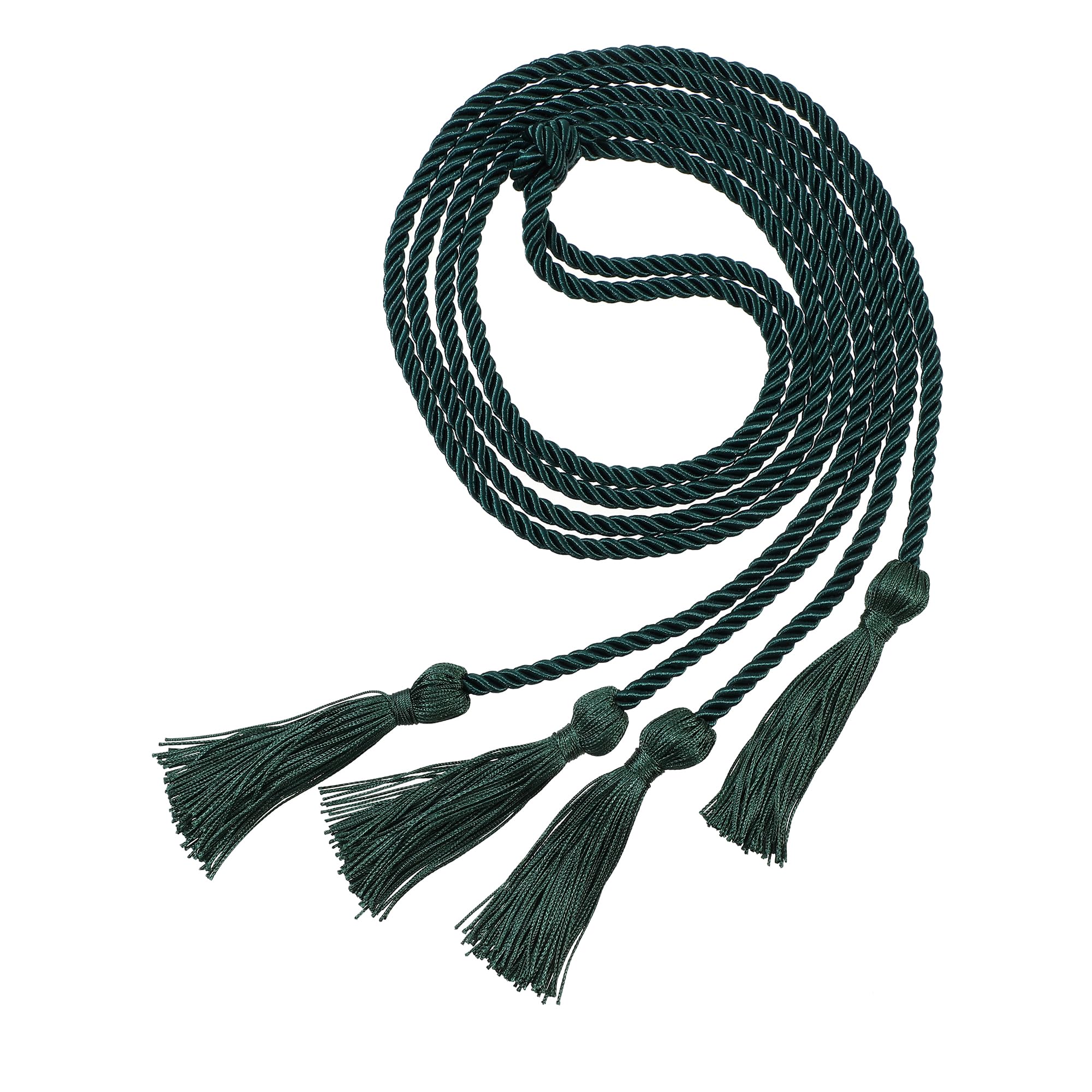 Graduation Double Honor Cords with Tassel, 68" Long (Forest Green)