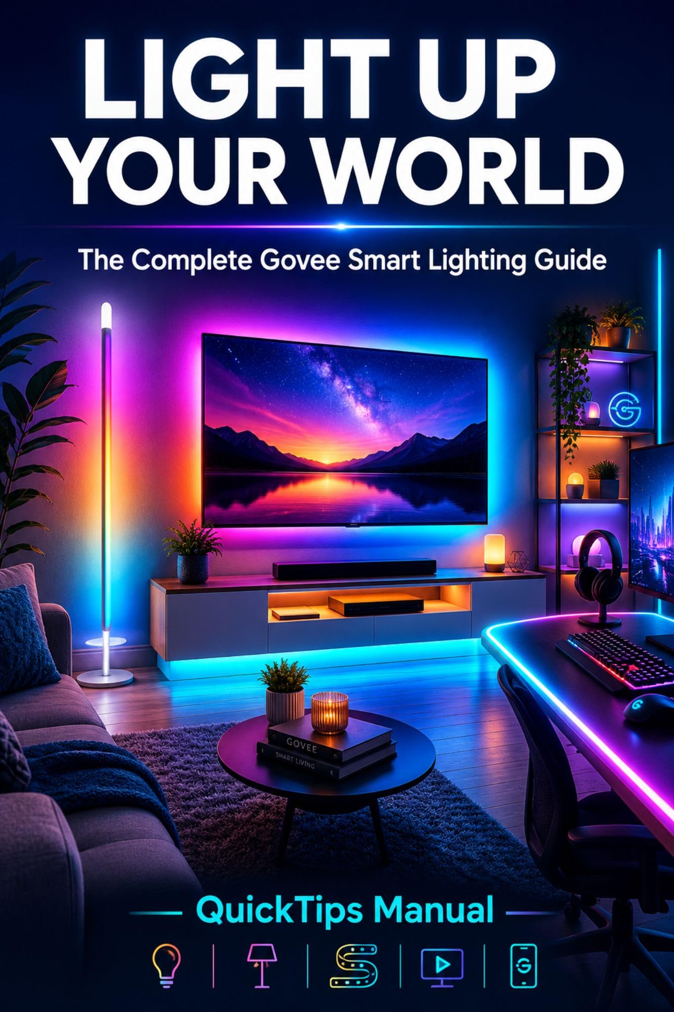 LIGHT UP YOUR WORLD: The Complete Govee Smart Lighting Guide: Floor Lamp 2, TV Backlight T2, Permanent Outdoor Lights, Neon Rope Lights, LED Strips, App Mastery, Automations, Alexa, Google Home