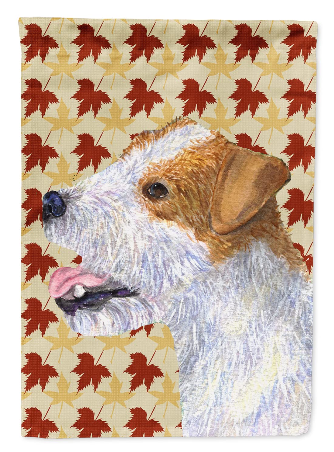 Drapeau Jack Russell portrait canin chaleureux pour entrée de maison