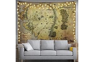 Apiawa Vintage Map of Middle Earth Tapestry: Explore the Enchanting Realms of Tolkien's Imagination
