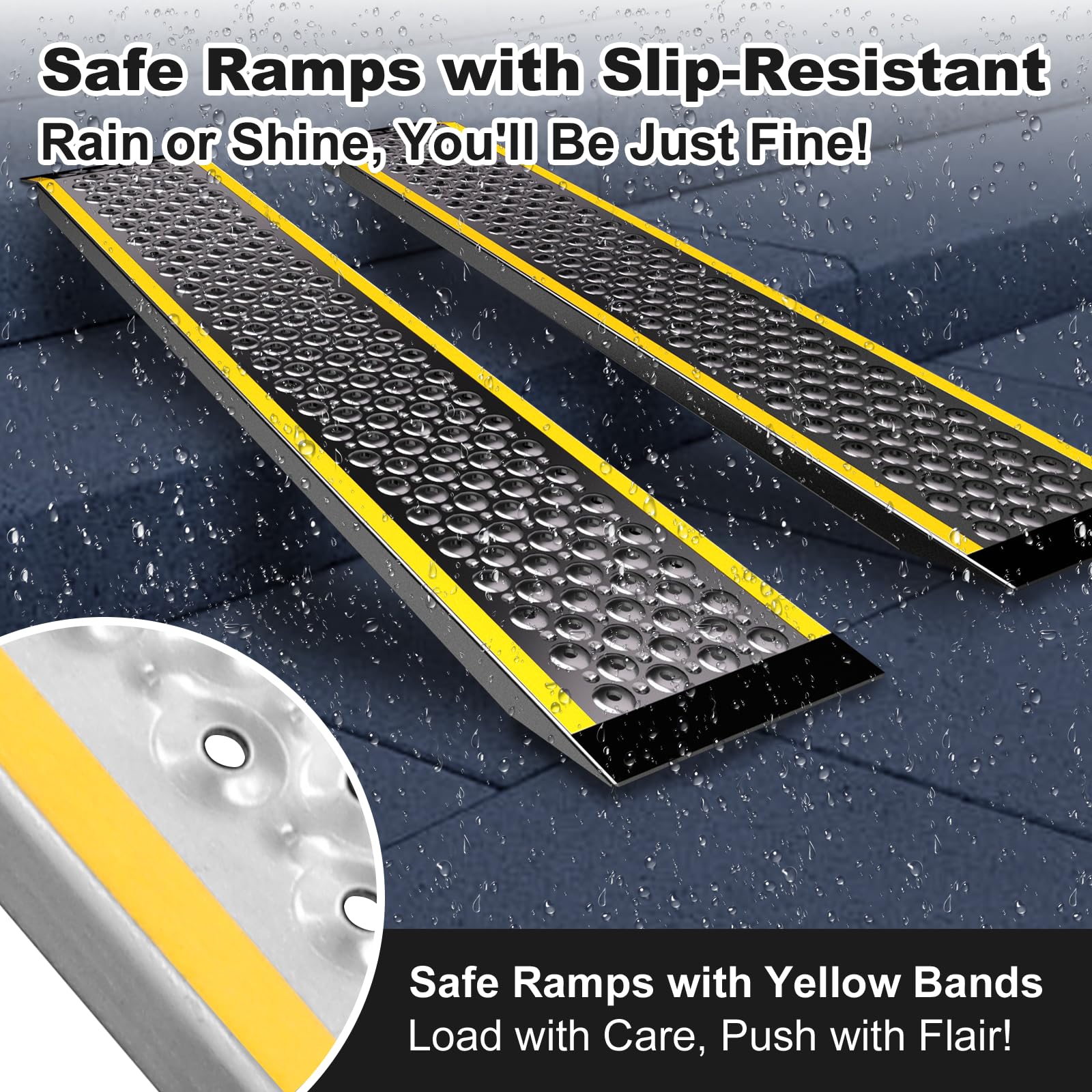 Aluminiowa rampa do szopy, 2 sztuki, 57" solidna antypoślizgowa rampa załadunkowa do kosiarki samojezdnej, długa rampa do szopy, lekkie rampy do motocykli, kosiarek do trawy, pojazdów ATV, dmuchaw,