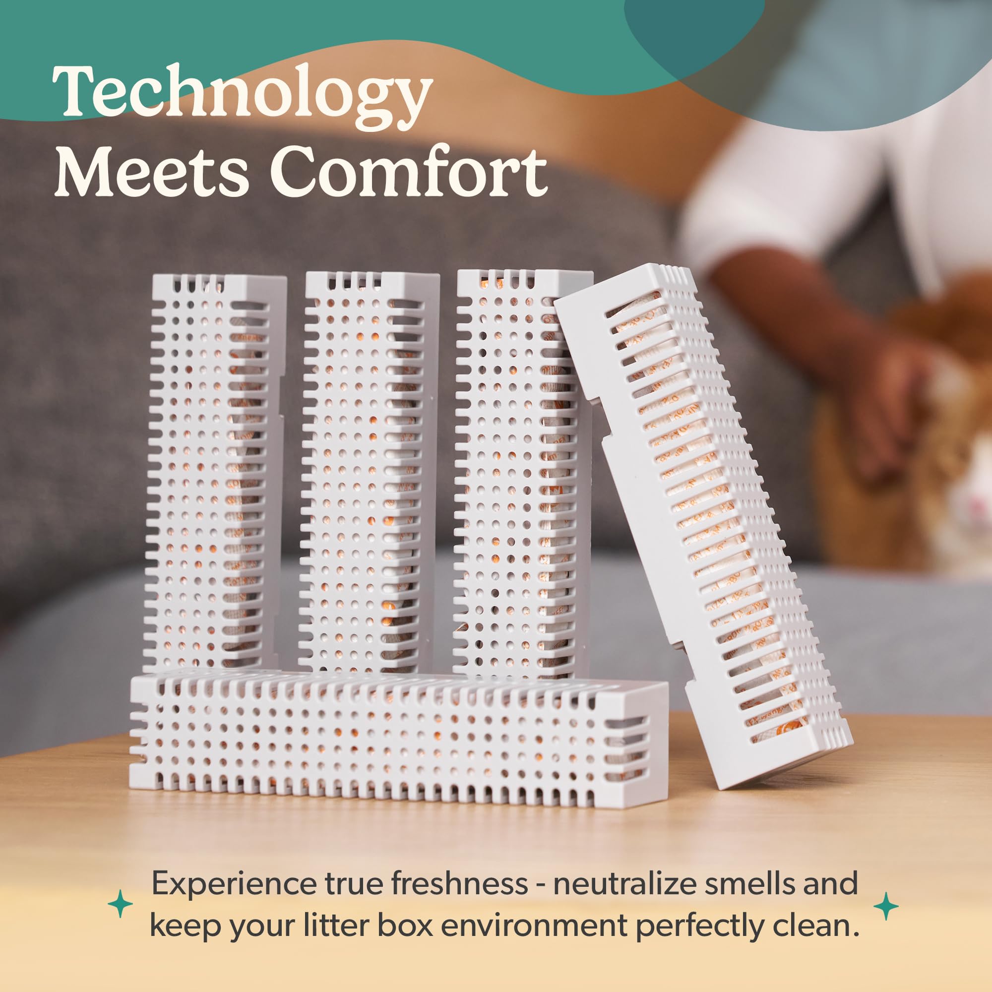 PurrFresh - Desodorizantes de carbón para cajas de arena autolimpiables automáticas, repuestos de control de olores de carbón activado sin perfume, ajuste preciso, fácil instalación para Purrtek Max