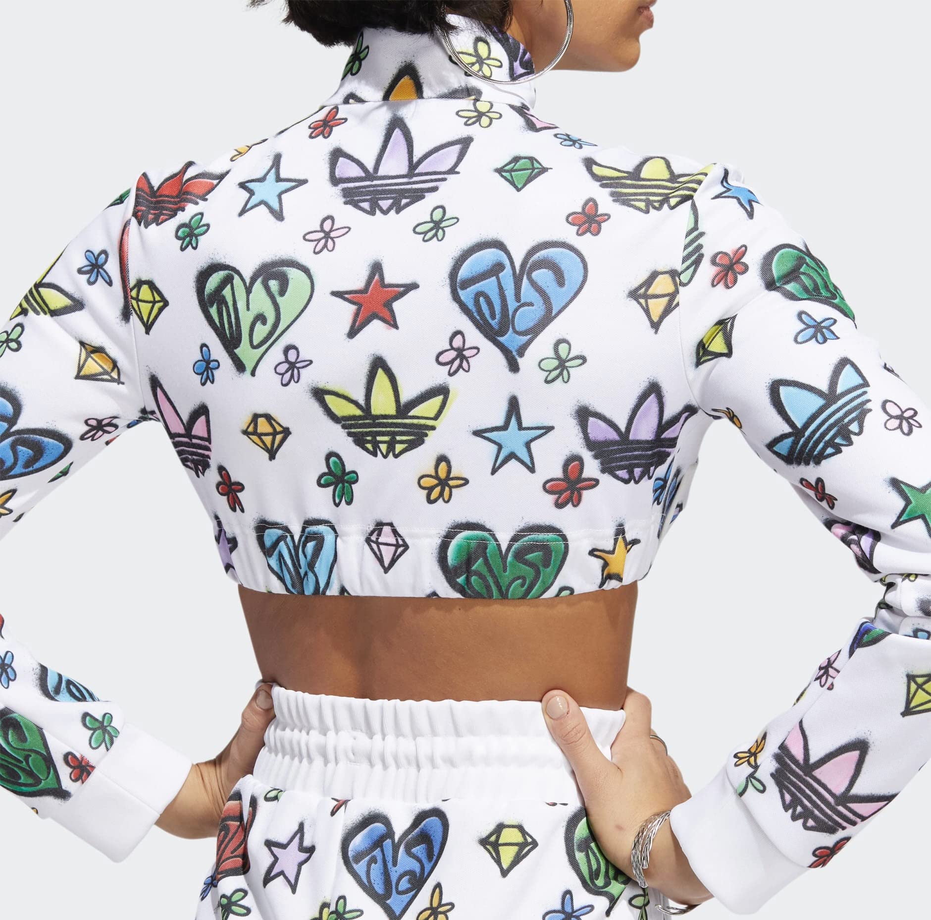 adidas ORYGINALS JEREMY SCOTT CROP TOP JEREMY SCOTT, BIAŁY, 2XS, biały, XXS