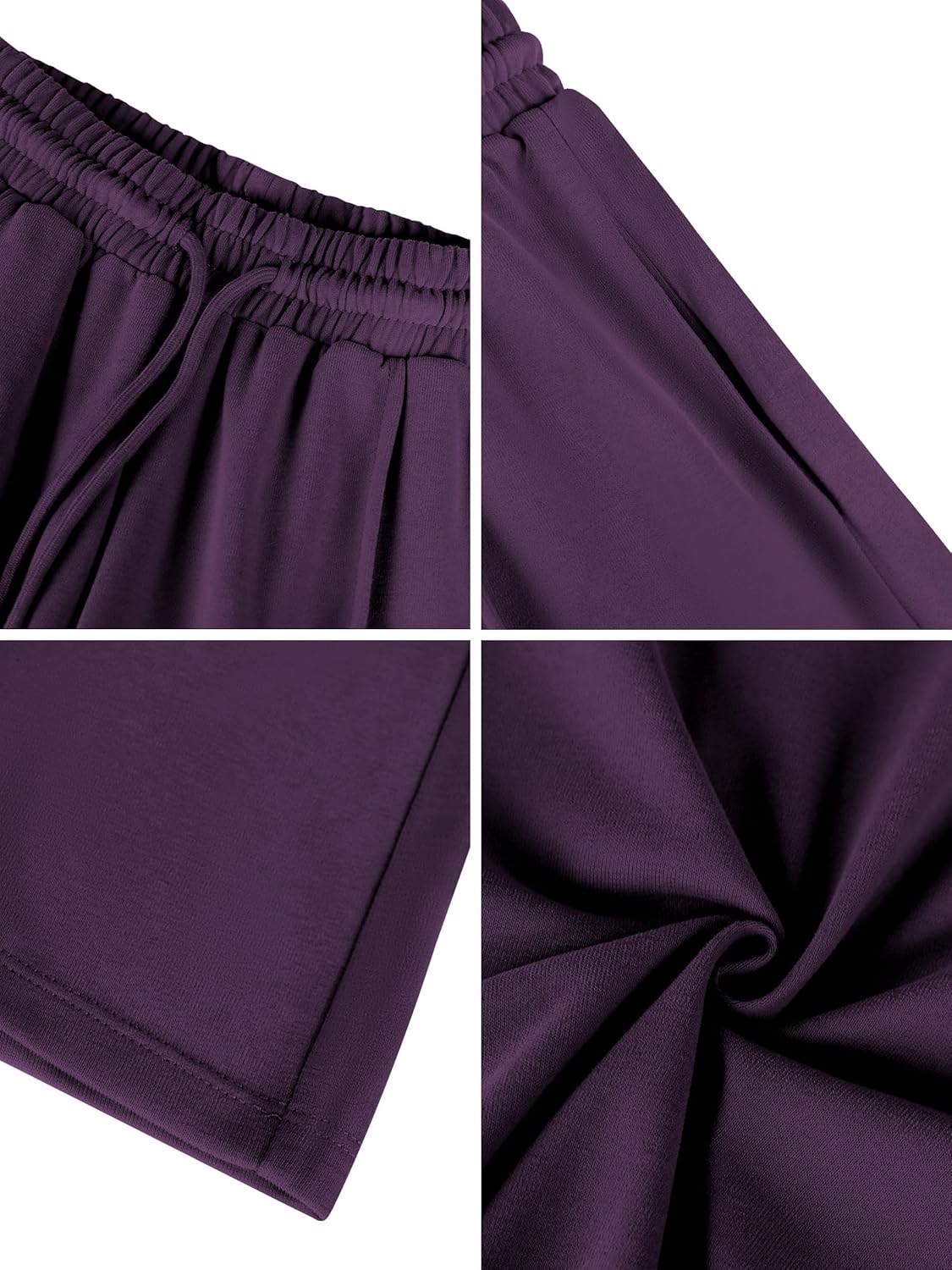 Missufe Women's Elastic High Waist Wide Leg Loose Casual Pants Joggers Workout Lounge Sweatpants with Pockets - Image 7