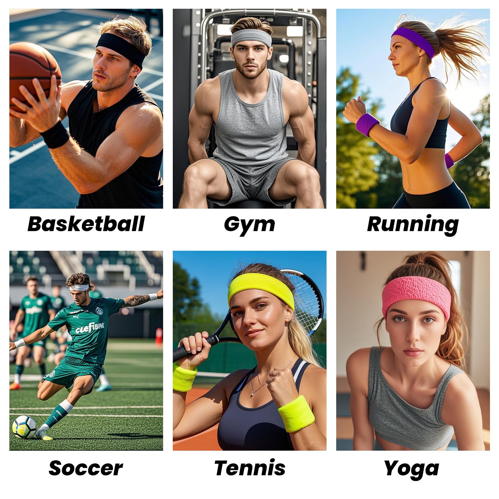 Top Tie 10 Fascia antisudore Sportiva Ricamata, Fascia antisudore Personalizzata per Basket, Tennis, Calcio